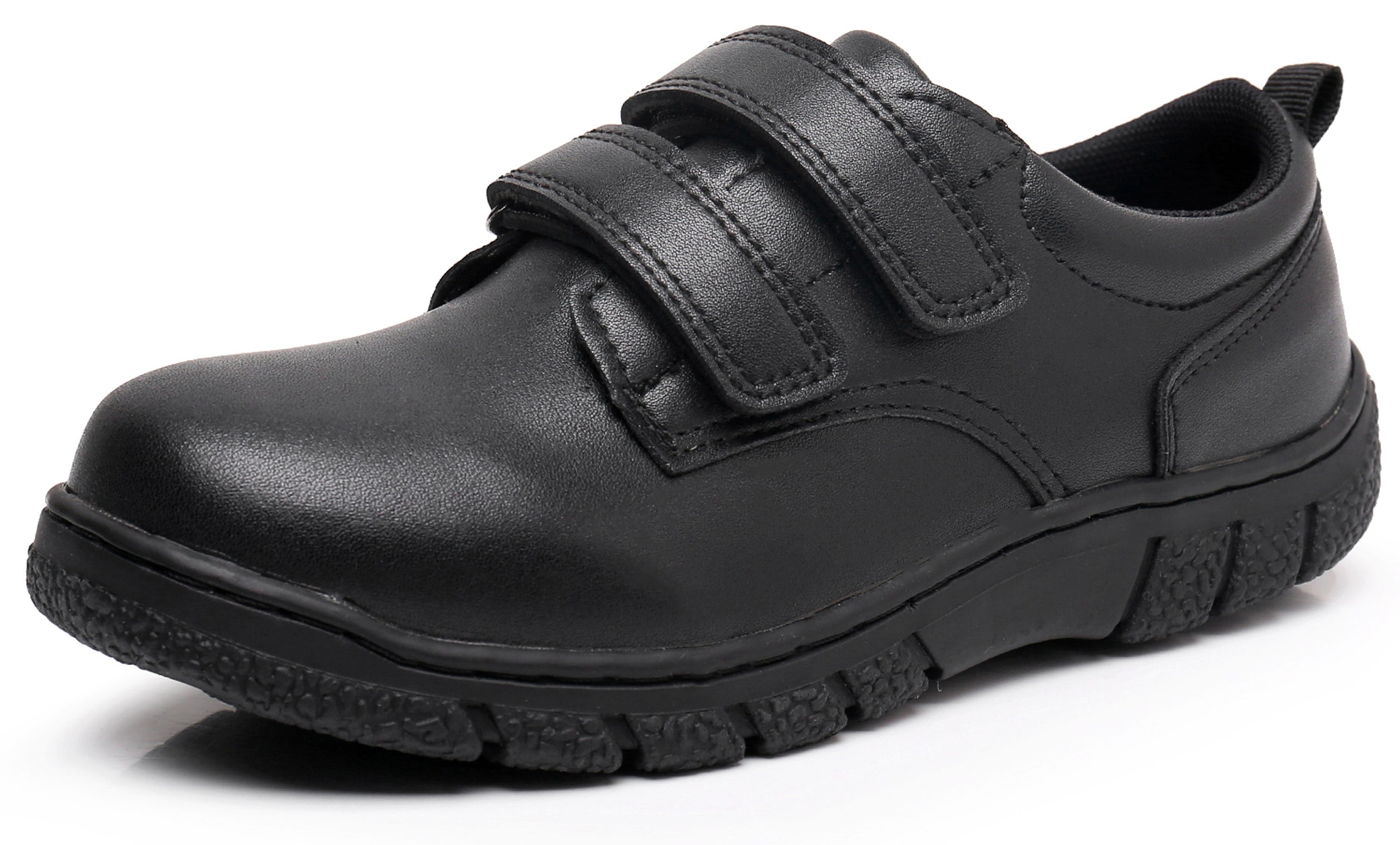 Apakowa Boys School Uniform Shoes Adjustable Strap Comfort Dress Loafer Shoes (Toddler/Little Kid/Big Kid)-SMV03