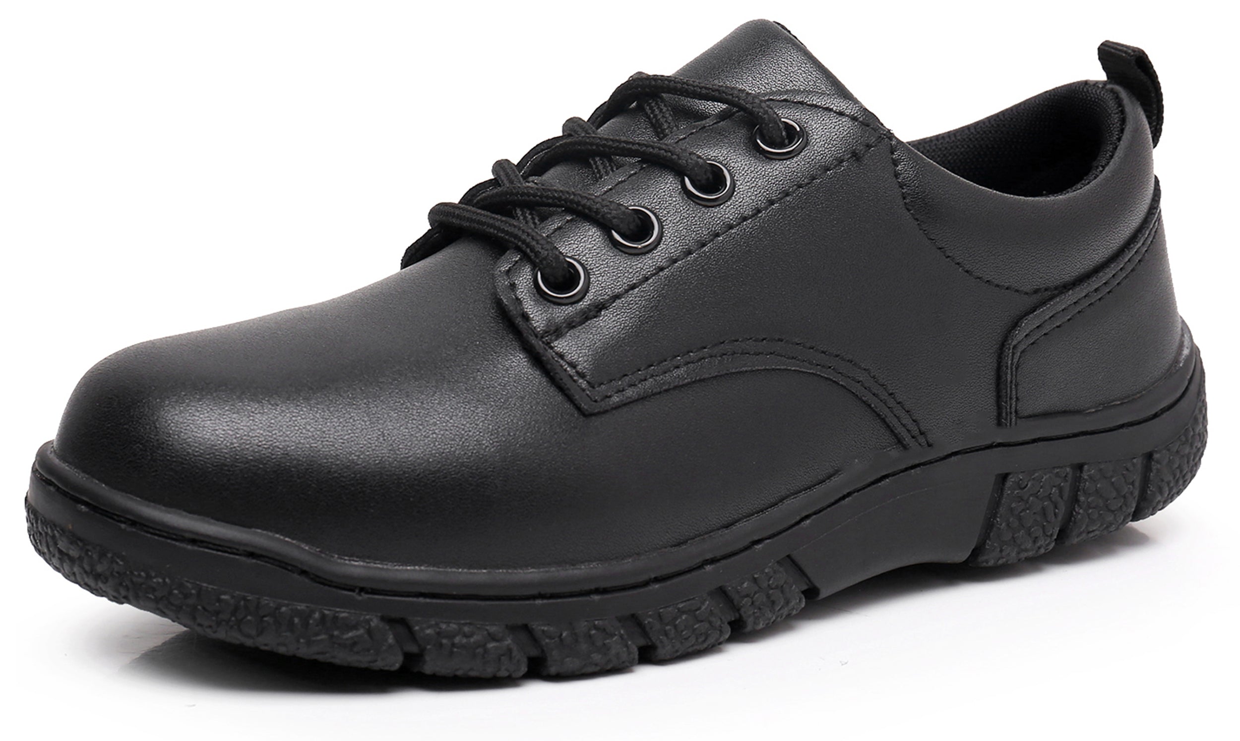 Apakowa Boys School Uniform Shoes Adjustable Strap Comfort Dress Loafer Shoes (Toddler/Little Kid/Big Kid)-SMV04