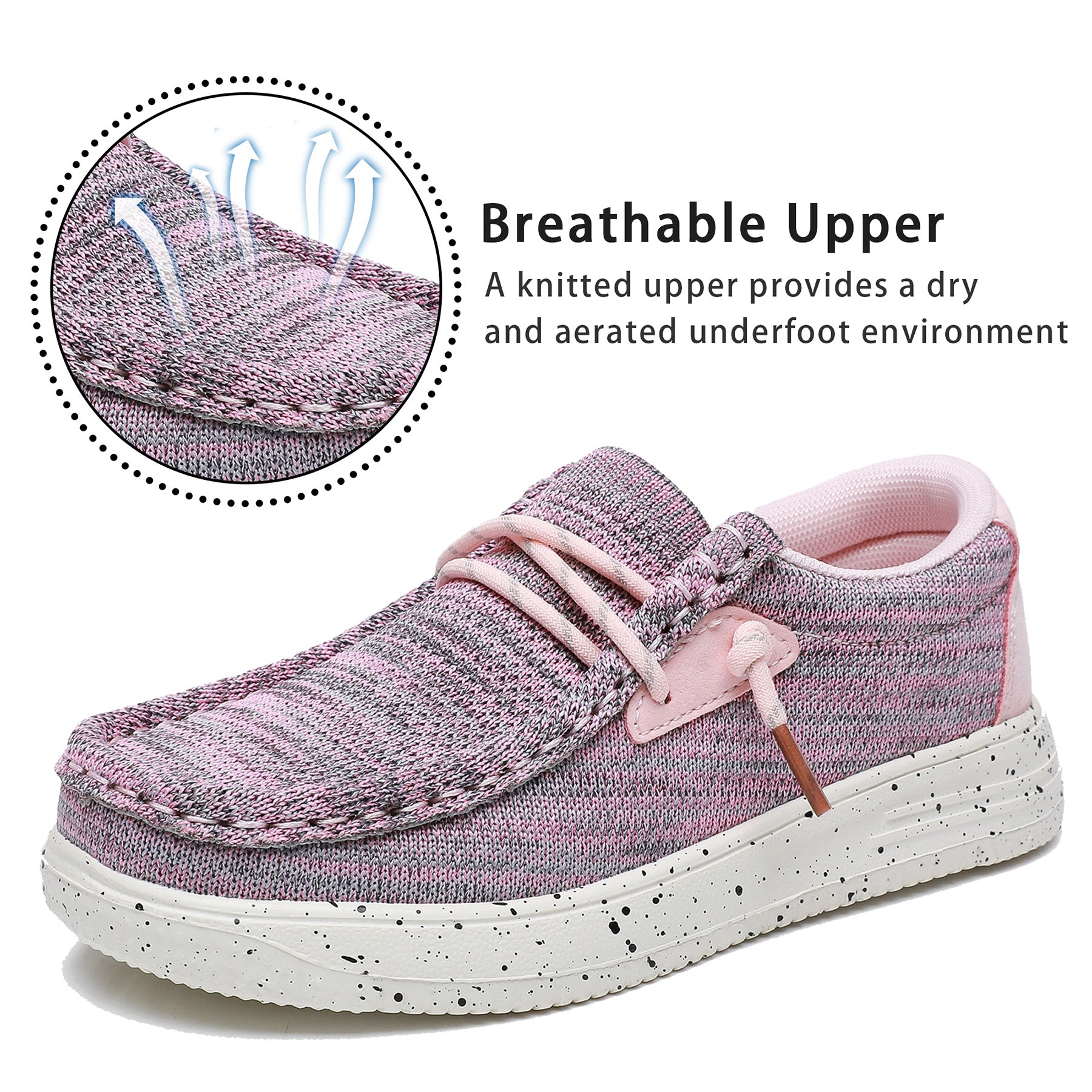 Apakowa Kids Boys Girls Slip On Loafers Boat Shoes for Toddler Little/Big Kid-XFQ127-Pink
