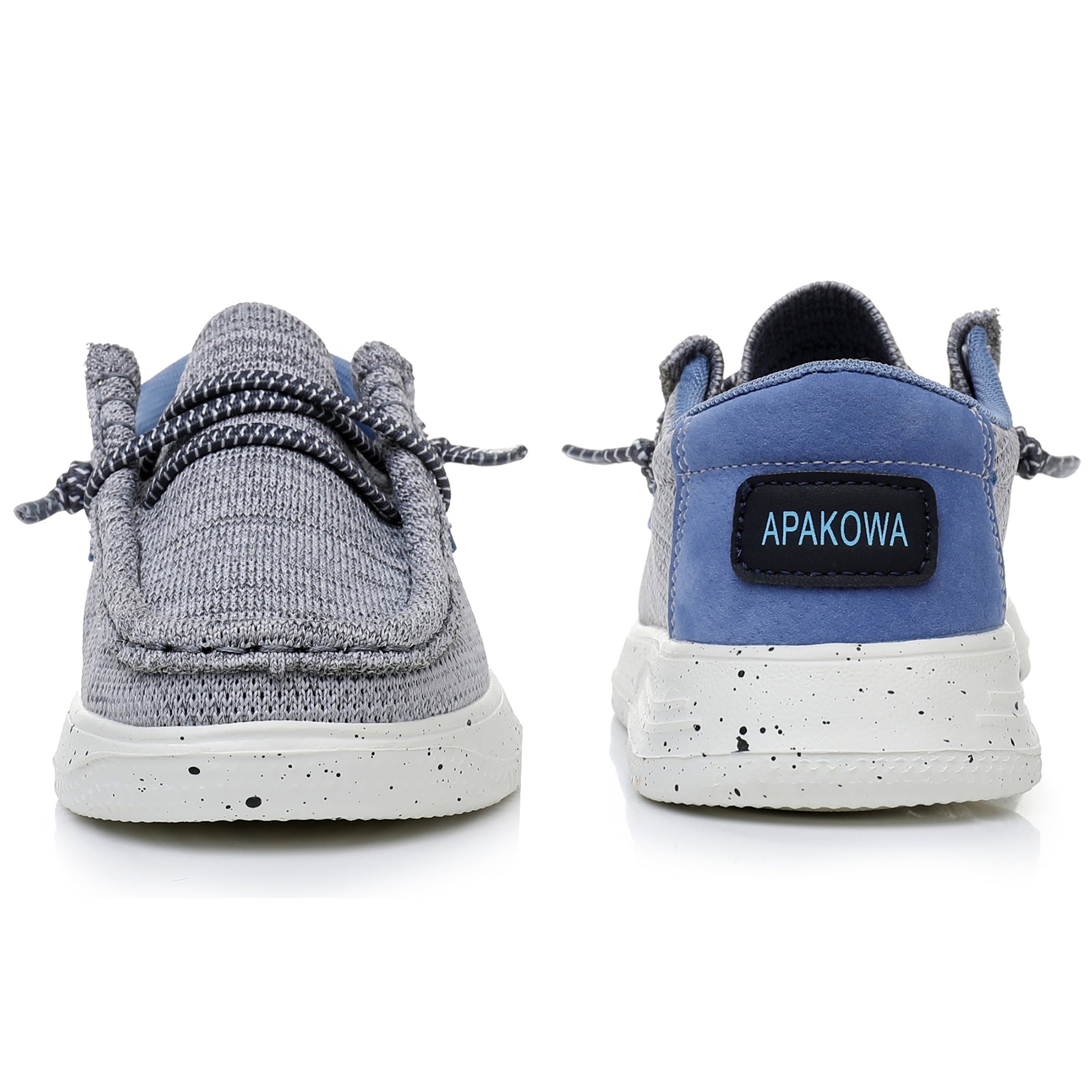 Apakowa Kids Boys Girls Loafers Slip On Boat Shoes for Toddler Little/Big Kid-XFQ520-Grey