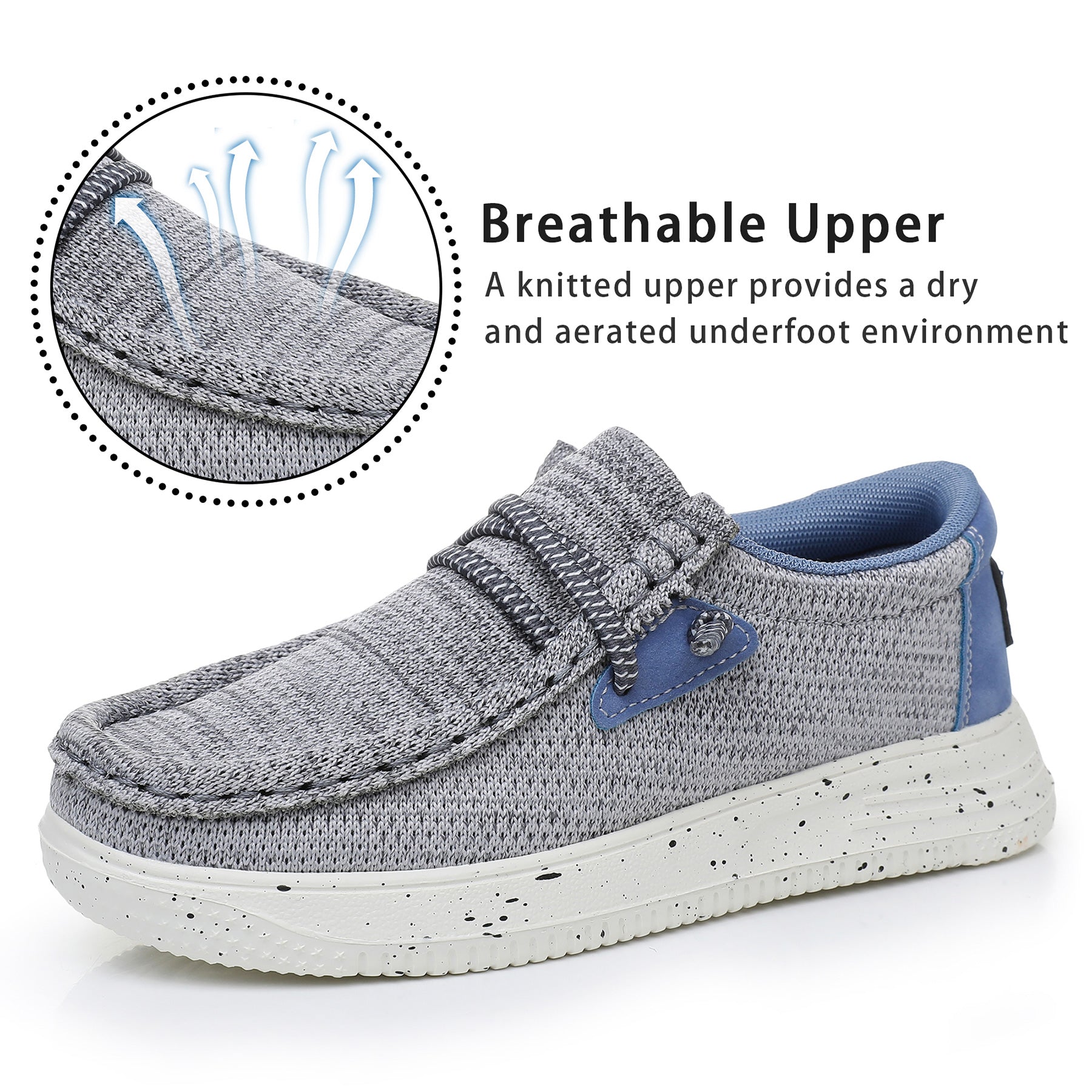 Apakowa Kids Boys Girls Loafers Slip On Boat Shoes for Toddler Little/Big Kid-XFQ520-Grey