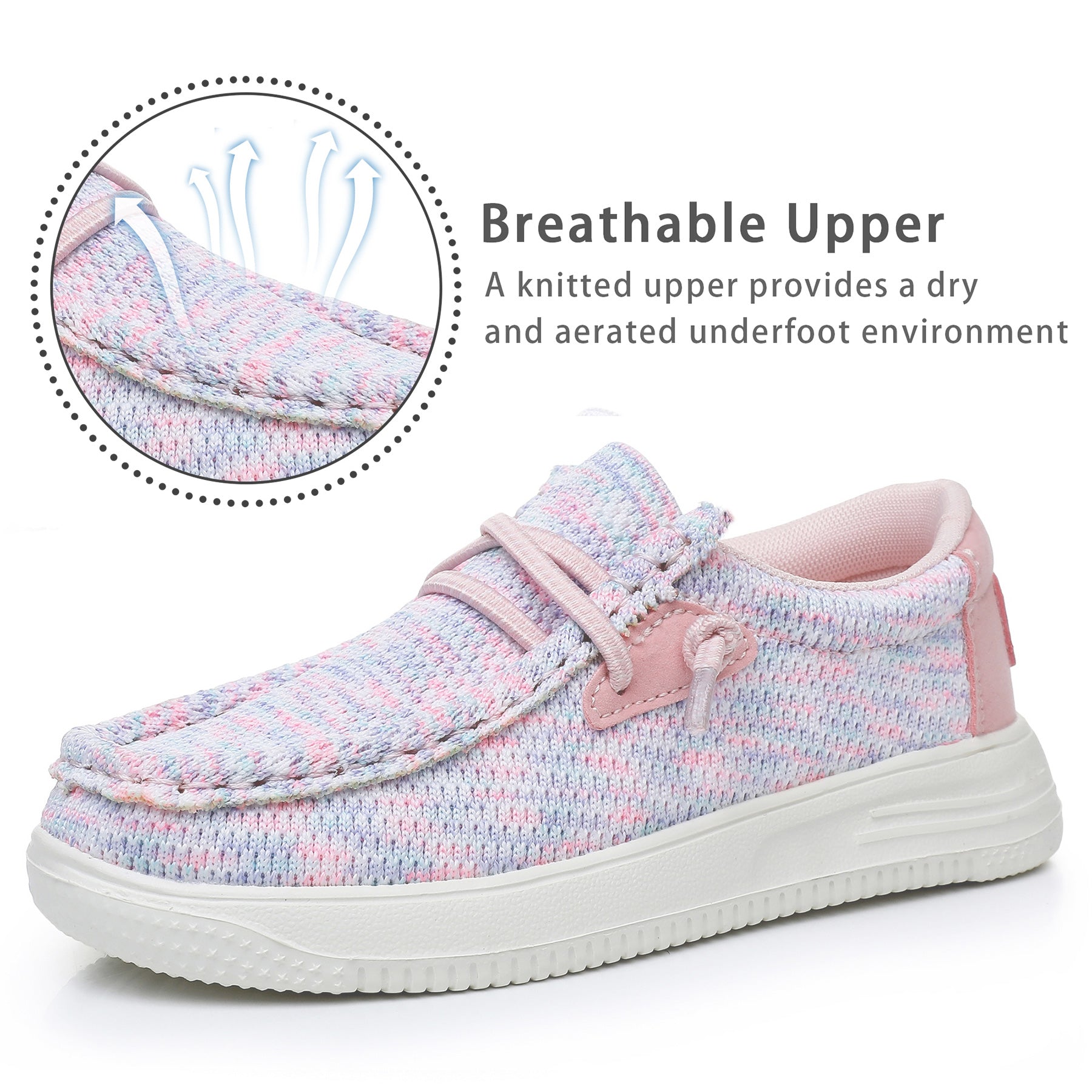 Apakowa Kids Boys Girls Loafers Slip On Boat Shoes for Toddler Little/Big Kid-XFQ520-Rainbow