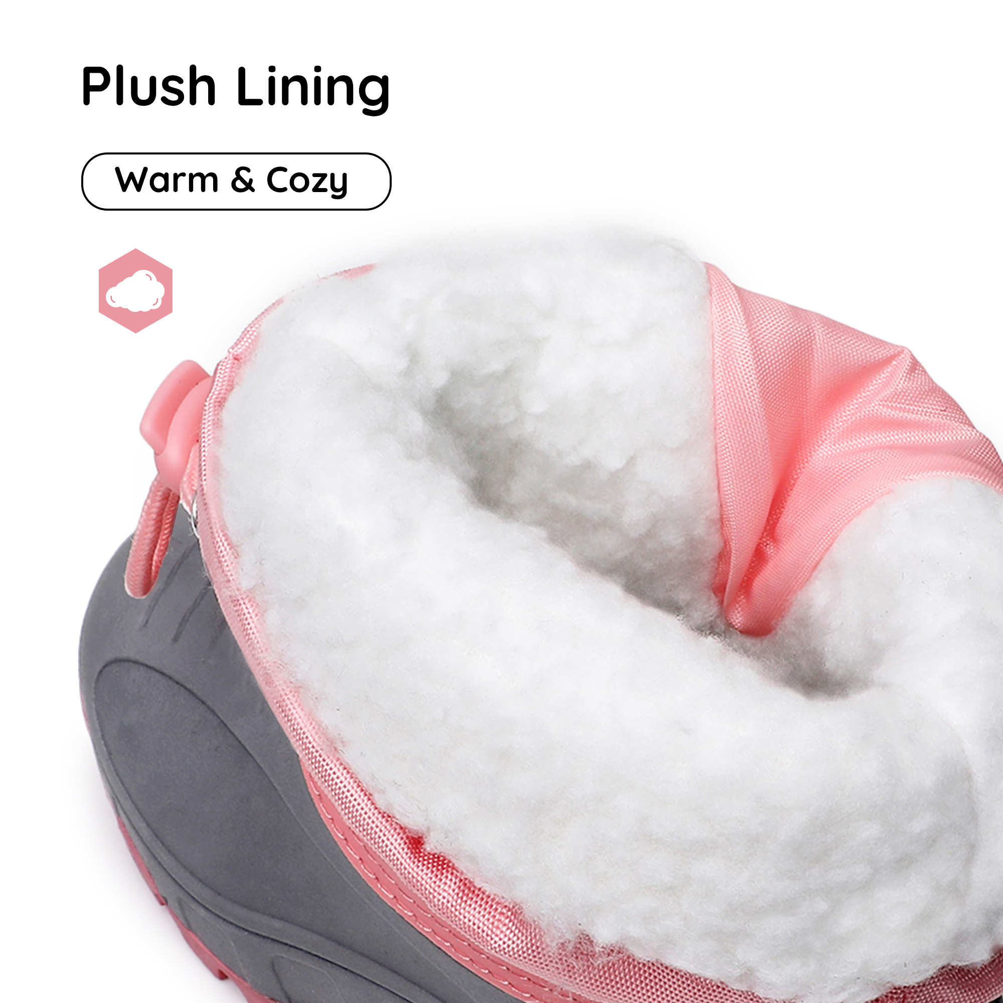 Apakowa Boys Girls Snow Boots Outdoor Slip Resistant Insulated Waterproof Winter Snow Boots (Toddler/Little Kid/Big Kid)-H2303-Pink