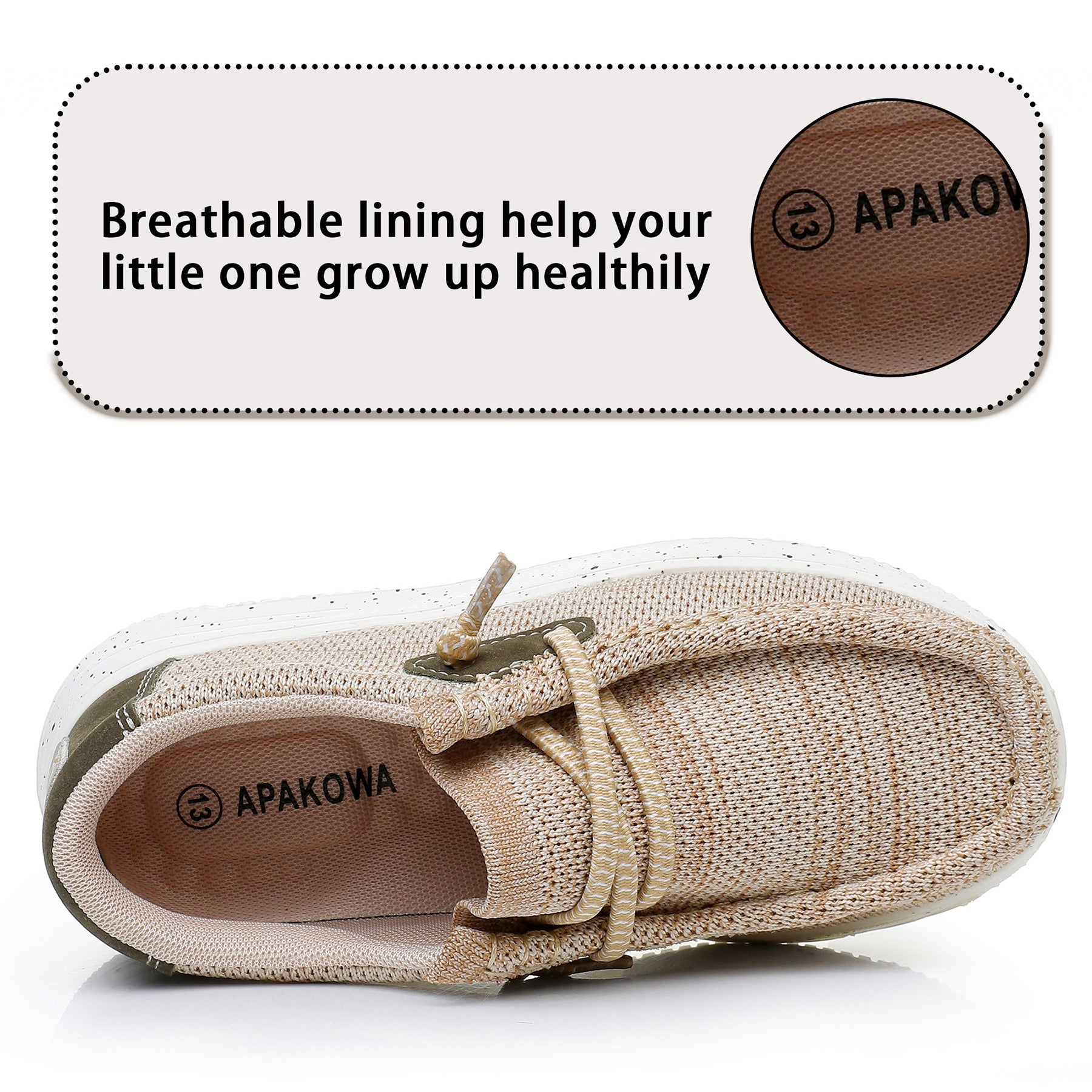 Apakowa Kids Boys Girls Loafers Slip On Boat Shoes for Toddler Little/Big Kid-XFQ520-LightBrown