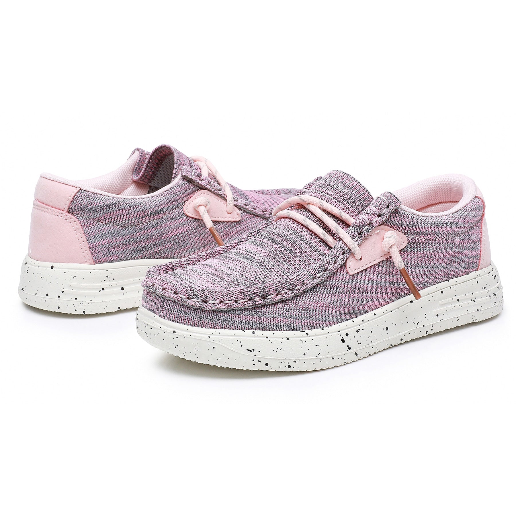 Apakowa Kids Boys Girls Slip On Loafers Boat Shoes for Toddler Little/Big Kid-XFQ127-Pink