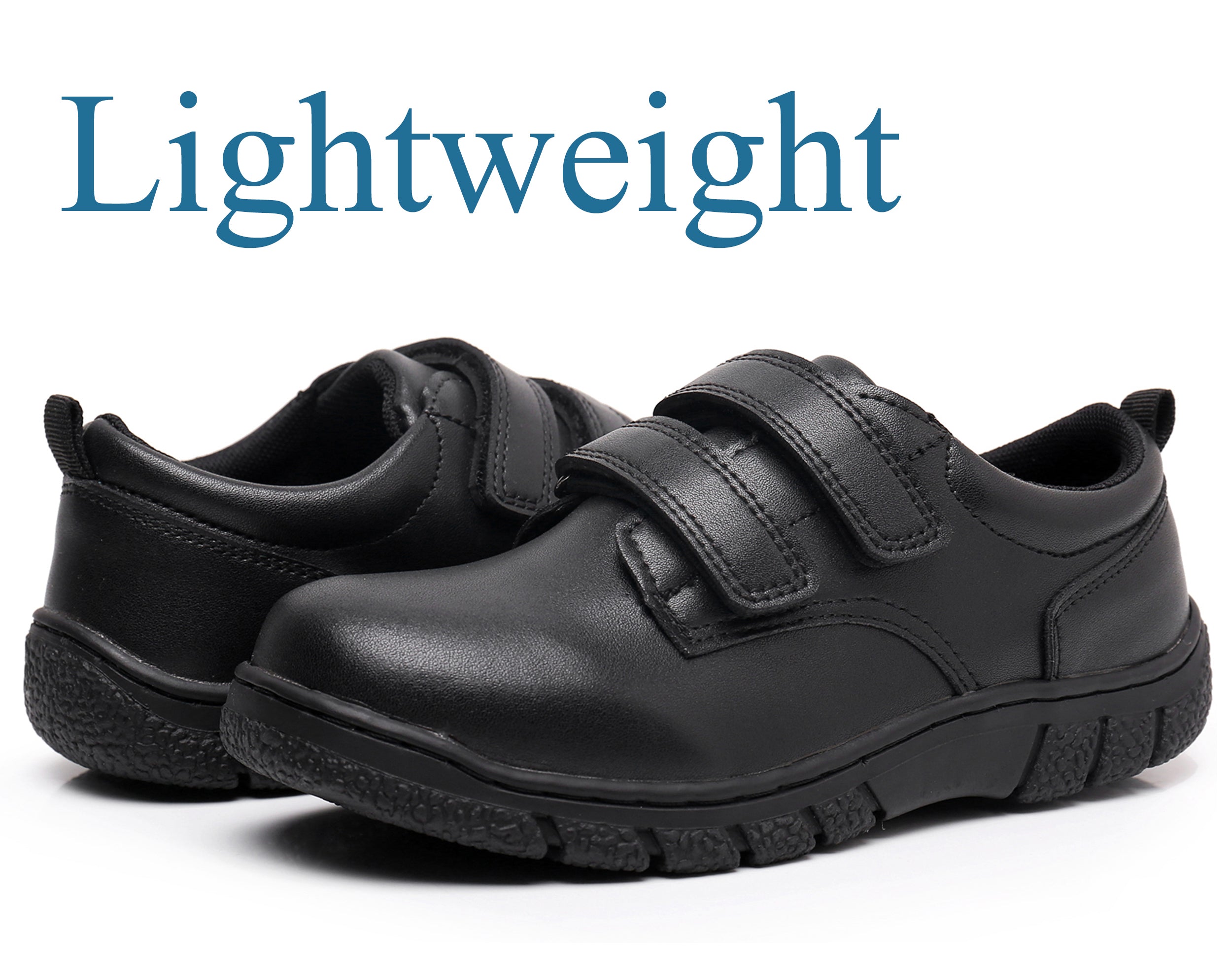 Apakowa Boys School Uniform Shoes Adjustable Strap Comfort Dress Loafer Shoes (Toddler/Little Kid/Big Kid)-SMV03
