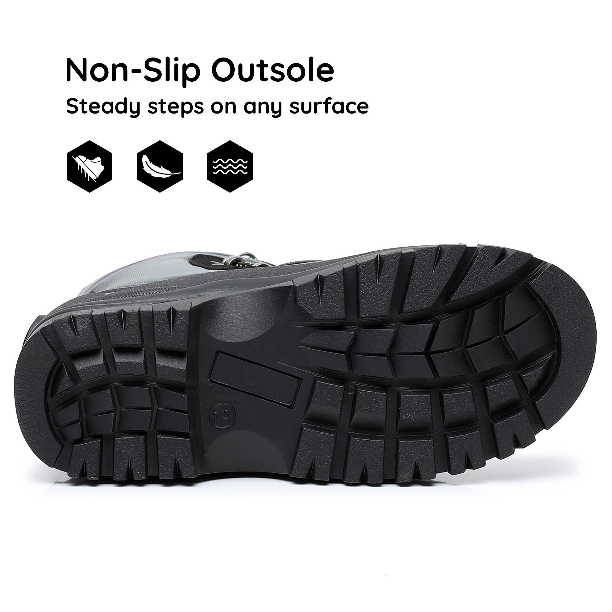 Apakowa Kids Boys Girls Winter Snow Boots Waterproof Outdoor Insulated Snow Boots (Little Kid/Big Kid)-H3306-BlackGrey