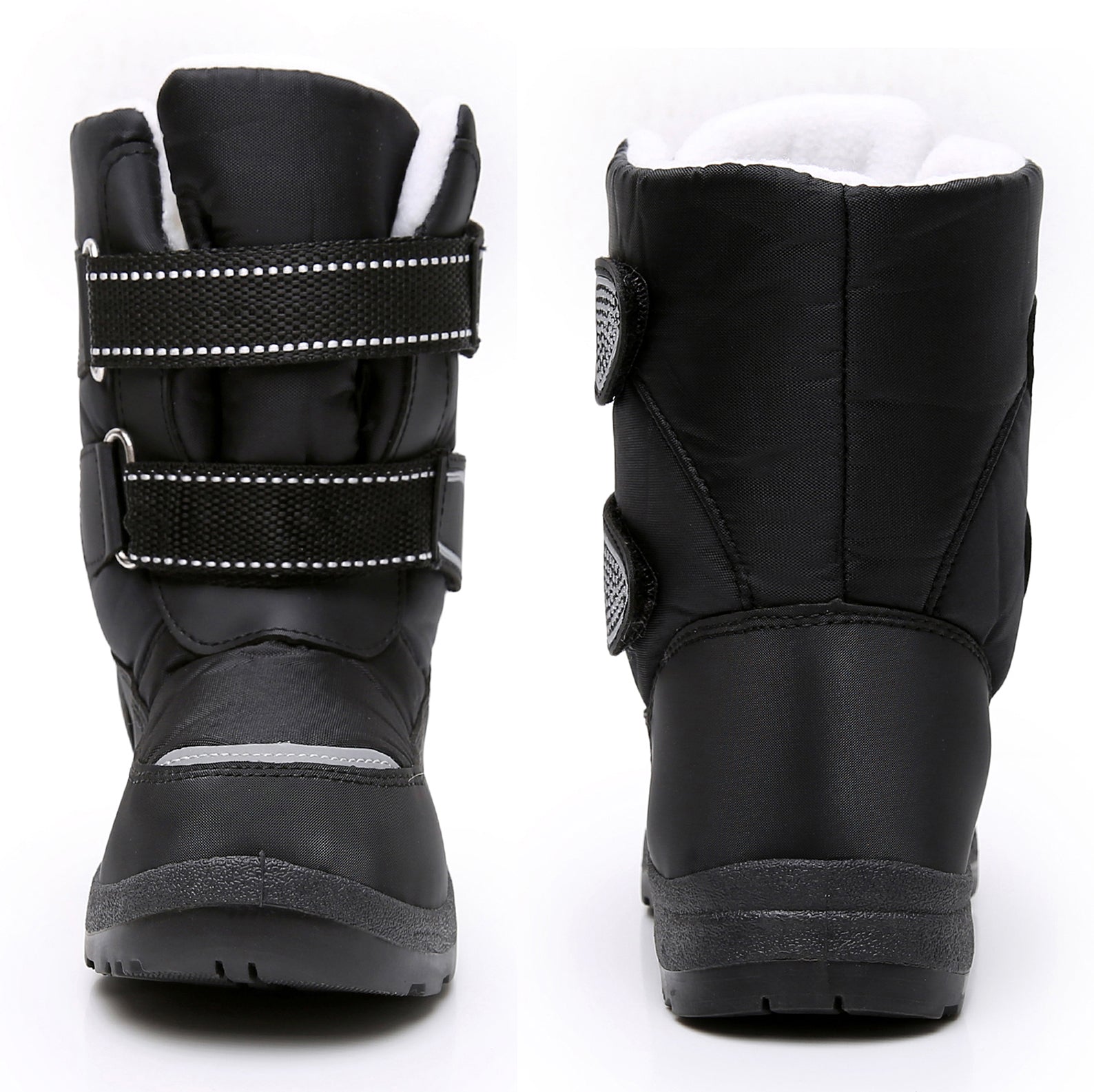 Apakowa Kids Boys Snow Boots Winter Waterproof Slip Resistant Cold Weather Boots (Toddler/Little Kid/Big Kid)-HDL018-Black