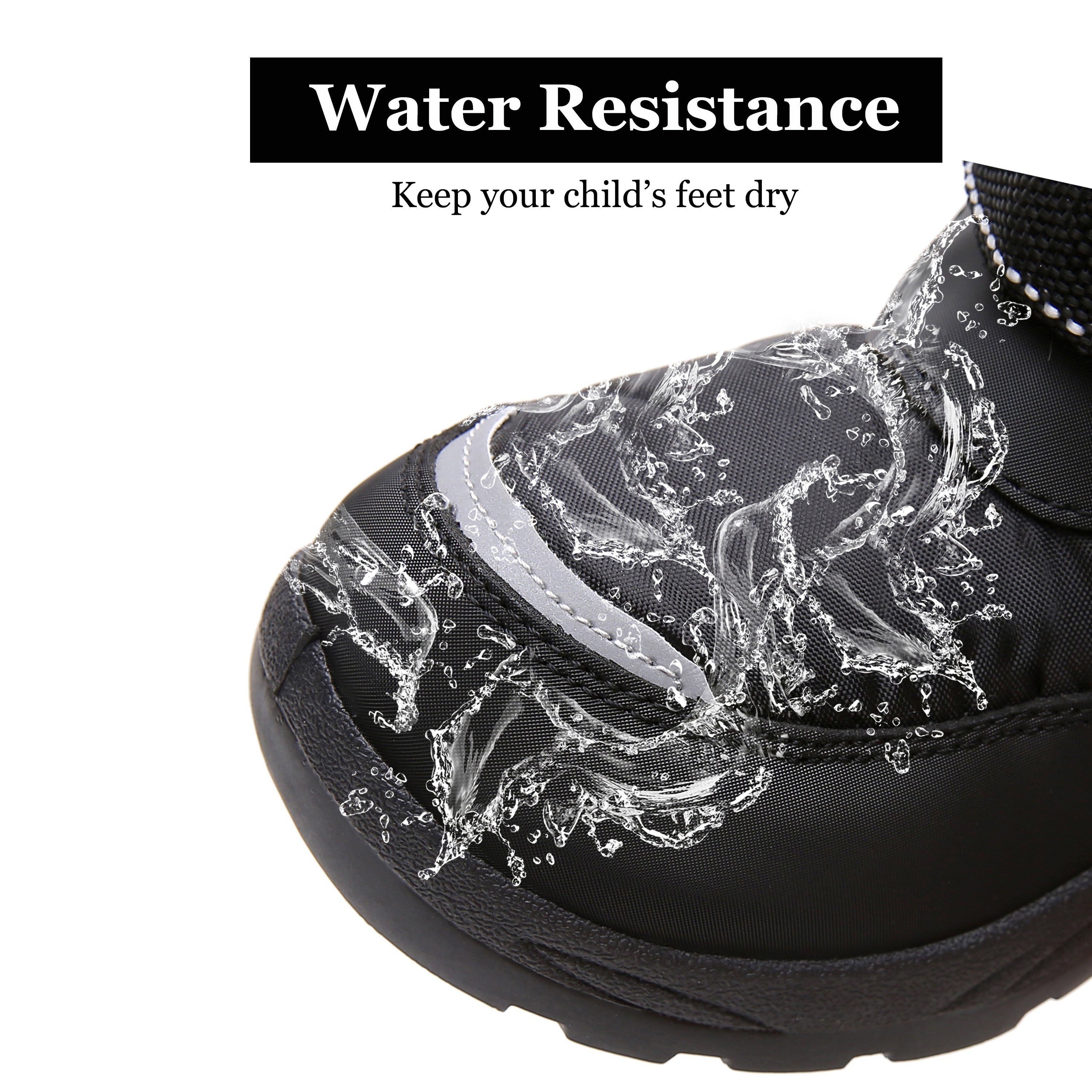 Apakowa Kids Boys Snow Boots Winter Waterproof Slip Resistant Cold Weather Boots (Toddler/Little Kid/Big Kid)-HDL018-Black