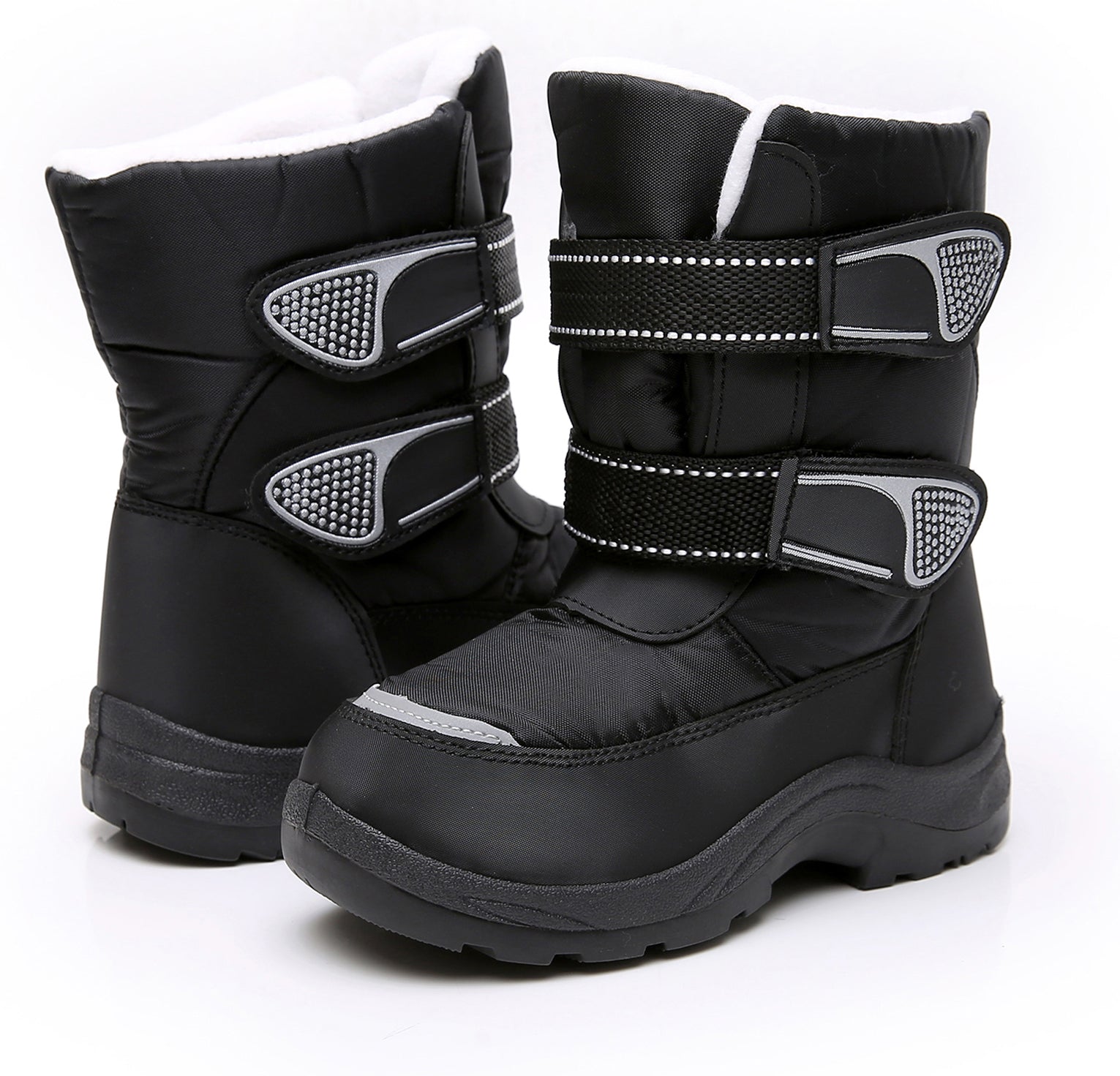 Apakowa Kids Boys Snow Boots Winter Waterproof Slip Resistant Cold Weather Boots (Toddler/Little Kid/Big Kid)-HDL018-Black