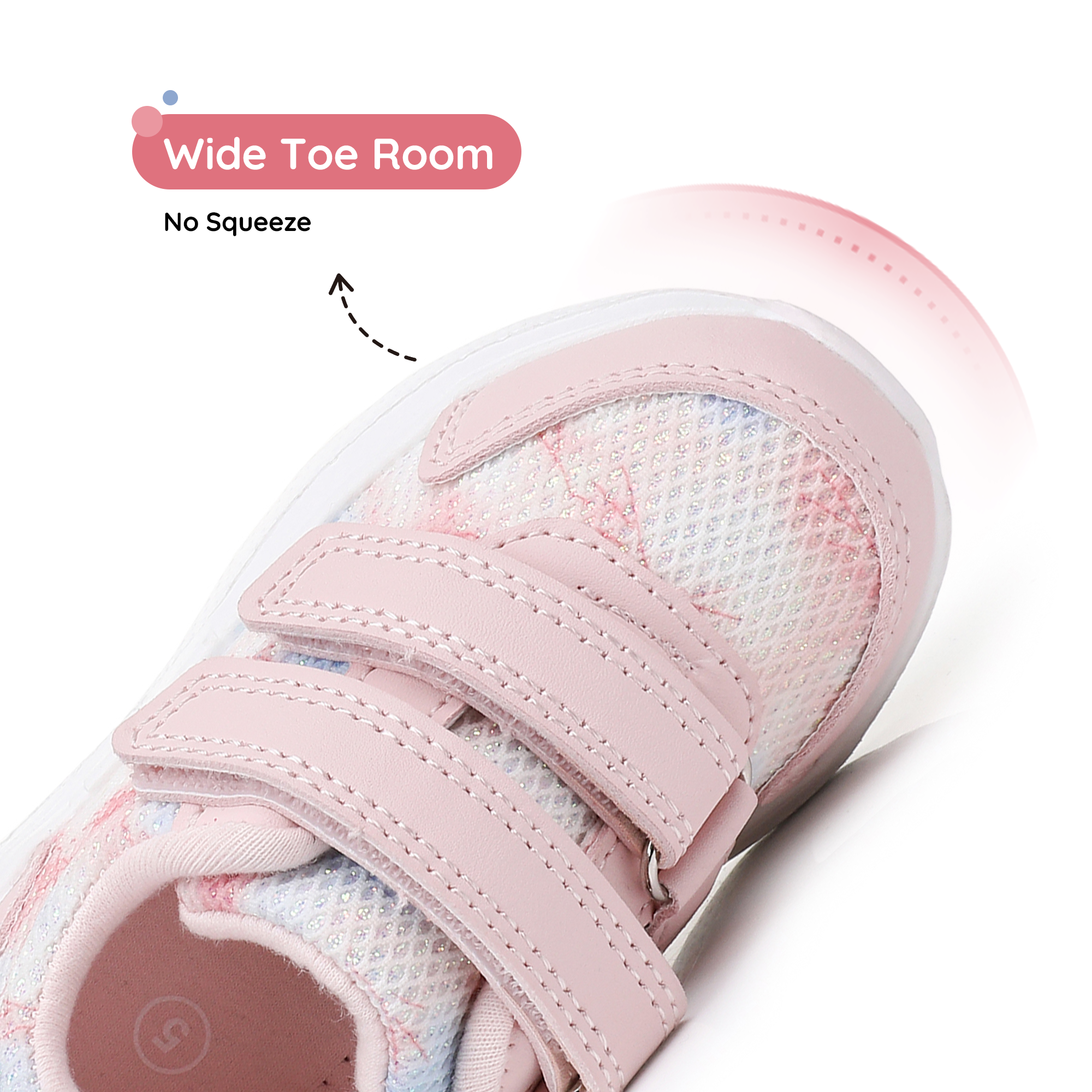 Apakowa Infant & Toddler Boys Girls Sneakers – Breathable Mesh First Walker Shoes with Adjustable Strap or Elastic Laces, Lightweight Non-Slip Athletic Shoes for Early Walkers (6-24 Months)-RF527-Blush Pink