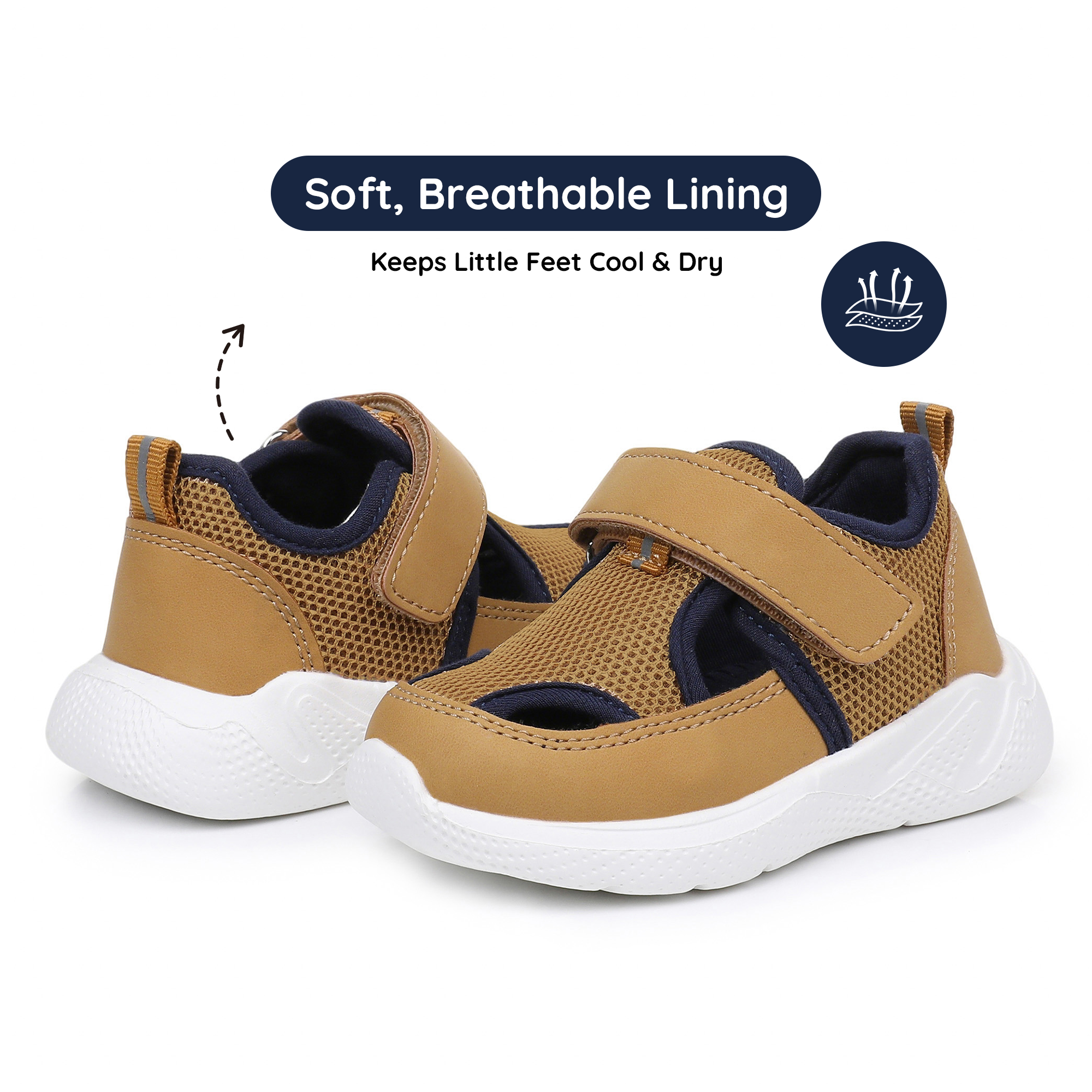 Blikcon Infant & Toddler Boys and Girls Closed-Toe Sandals – Breathable Mesh First Walker Shoes with Adjustable Strap, Lightweight Non-Slip Summer Shoes for 6–24 Months