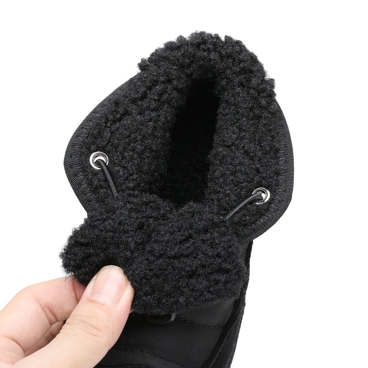 Apakowa Toddler Boys Girls Winter Snow Boots Warm Lining Water-Resistant-DY616-Black