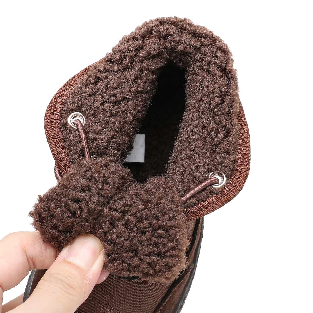Apakowa Toddler Boys Girls Winter Snow Boots Warm Lining Water-Resistant-DY616-Brown