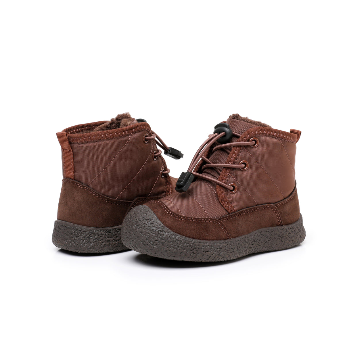 Apakowa Toddler Boys Girls Winter Snow Boots Warm Lining Water-Resistant-DY616-Brown