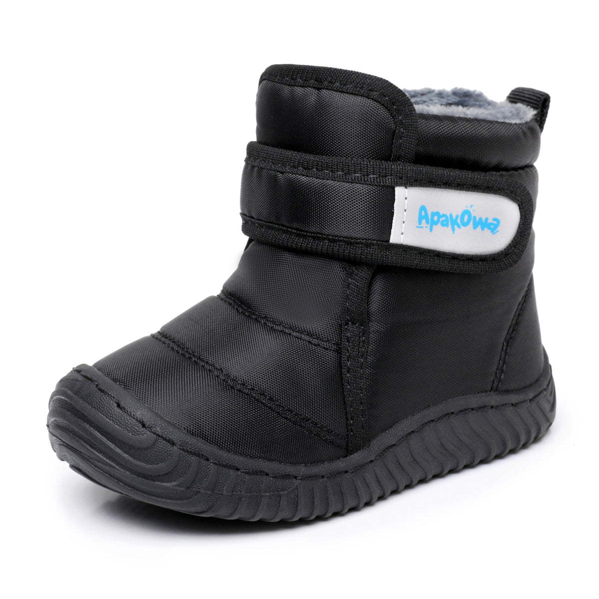 Apakowa Baby Toddler Boys Girls Warm Winter Snow Boots Water-Resistant-DY831-Black
