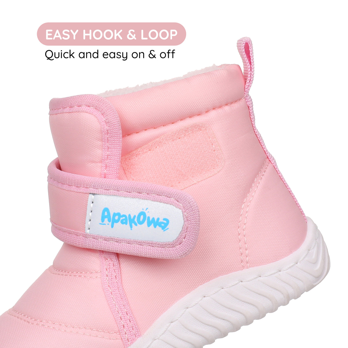 Apakowa Baby Toddler Boys Girls Warm Winter Snow Boots Water-Resistant-DY831-Pink