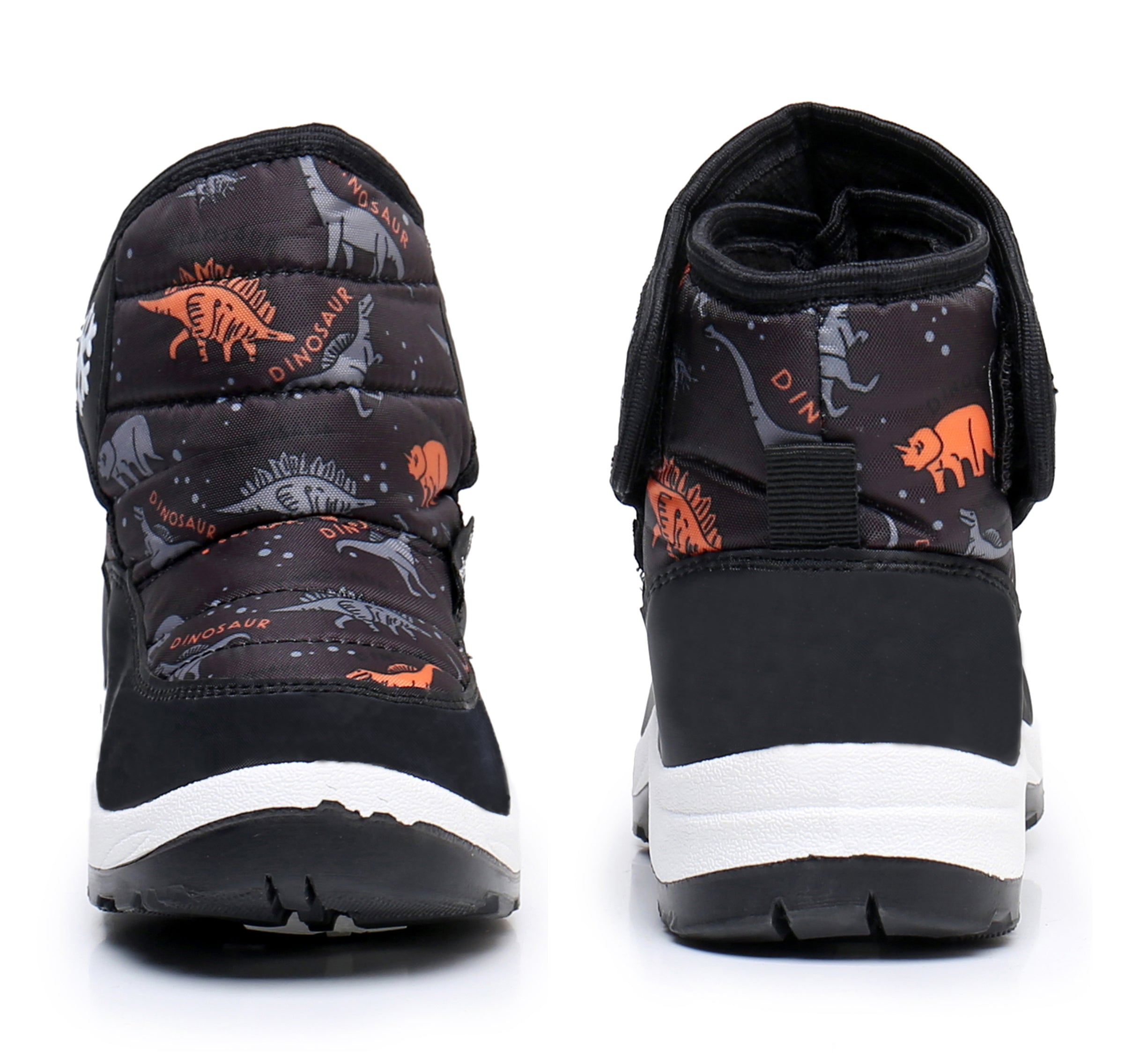 Blikcon Boys Girls Snow Boots Water Resistance Cold Weather Winter Boots-HDL010-BlackDinosaur