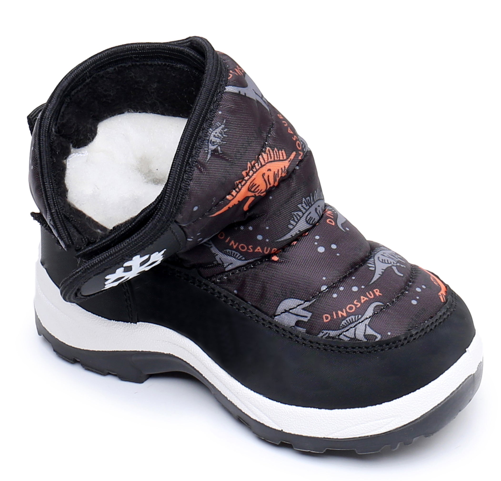 Blikcon Boys Girls Snow Boots Water Resistance Cold Weather Winter Boots-HDL010-BlackDinosaur