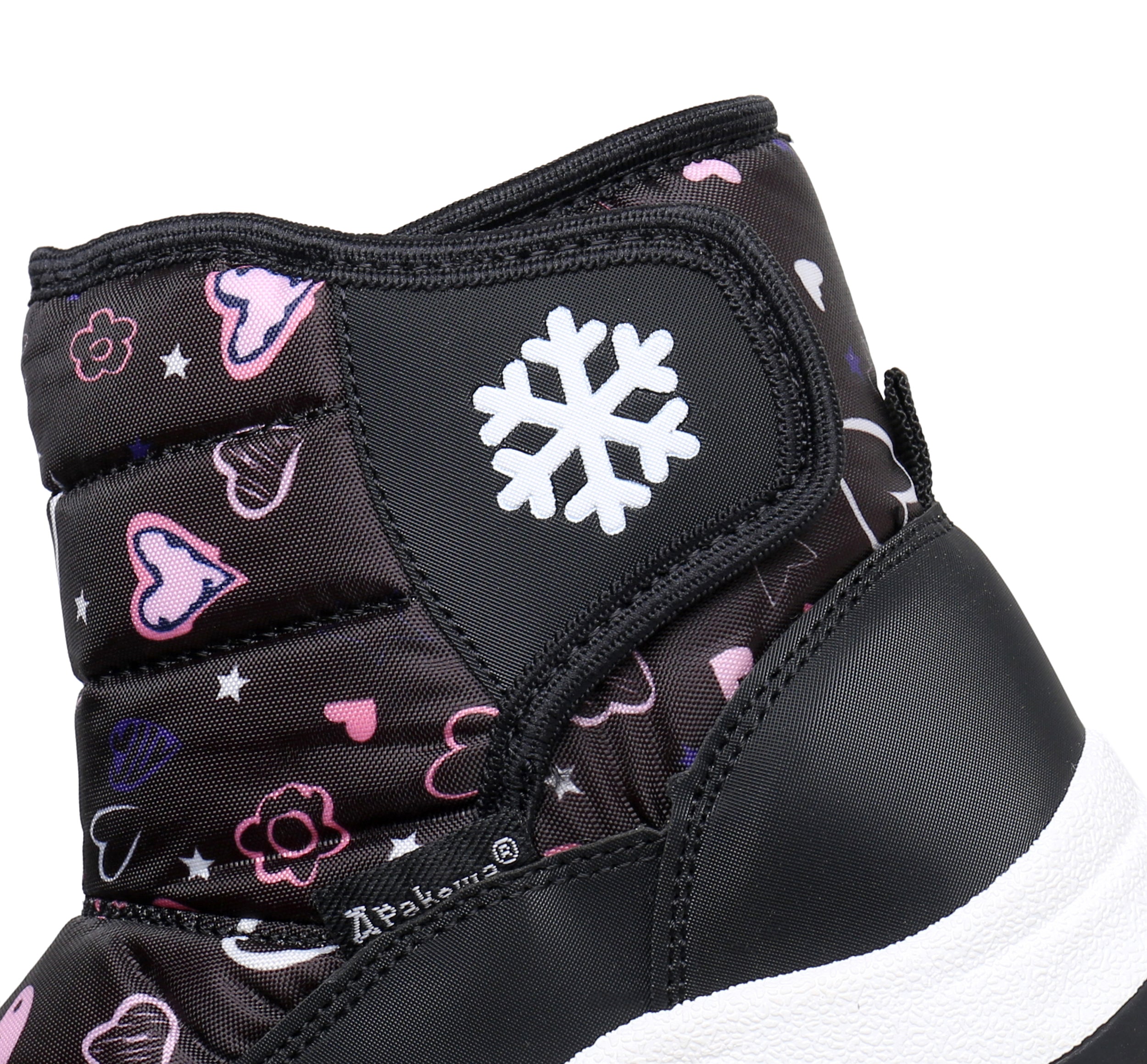 Blikcon Boys Girls Snow Boots Water Resistance Cold Weather Winter Boots-HDL010-BlackHeart