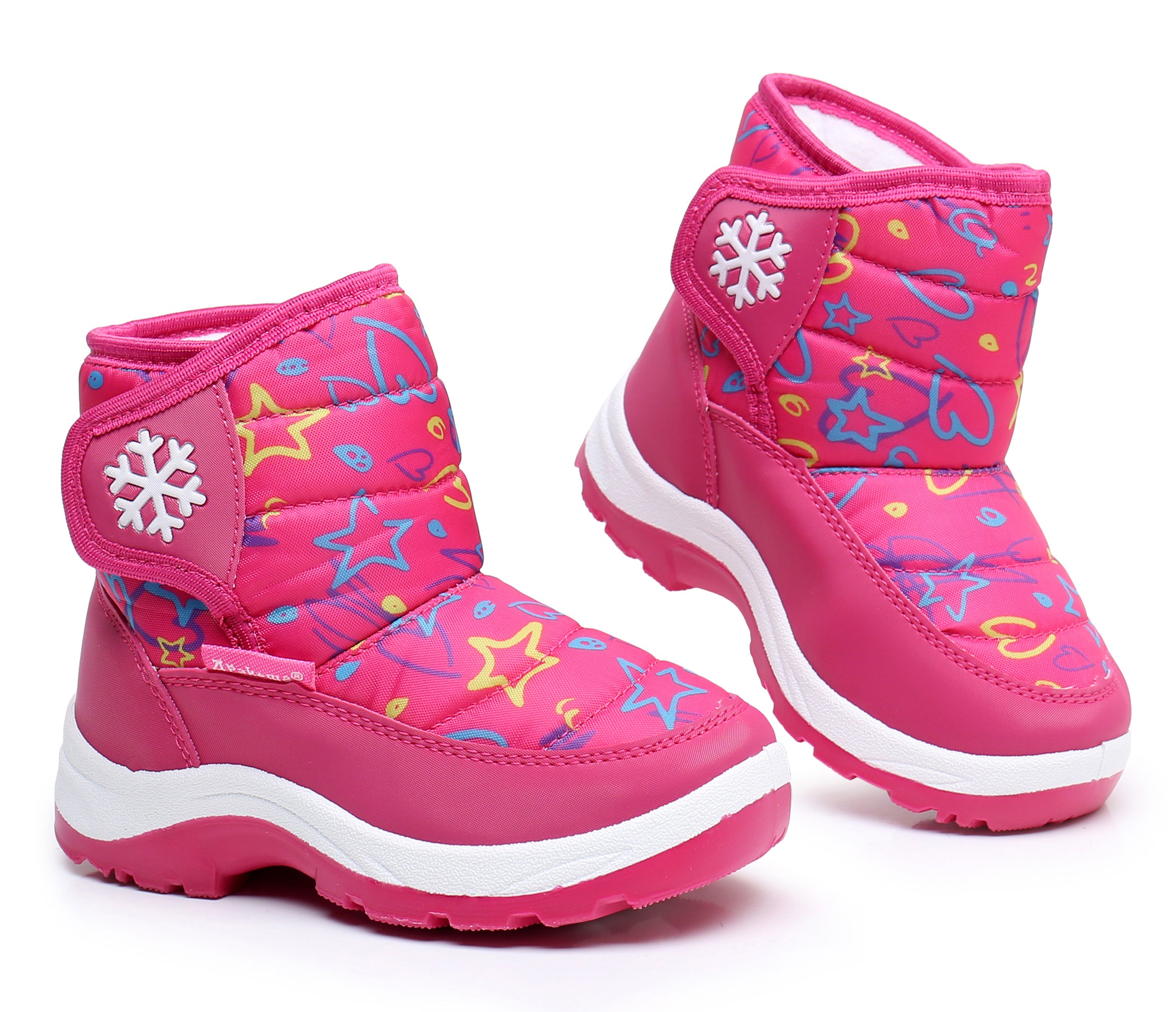Blikcon Boys Girls Snow Boots Water Resistance Cold Weather Winter Boots-HDL010-PeachStar