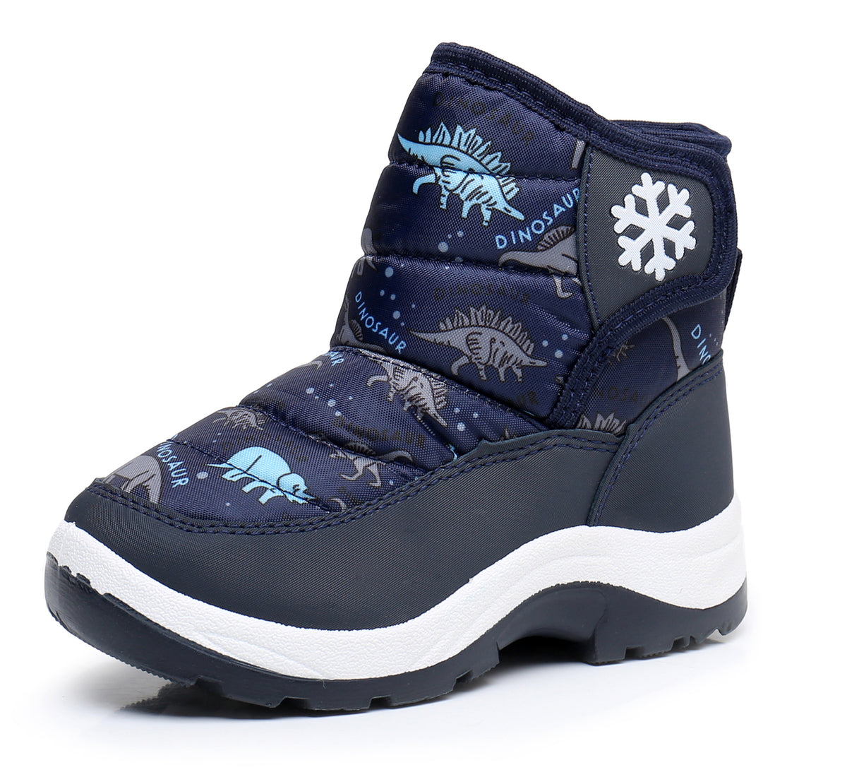 Blikcon Boys Girls Snow Boots Water Resistance Cold Weather Winter Boots-HDL010-NavyDinosaur