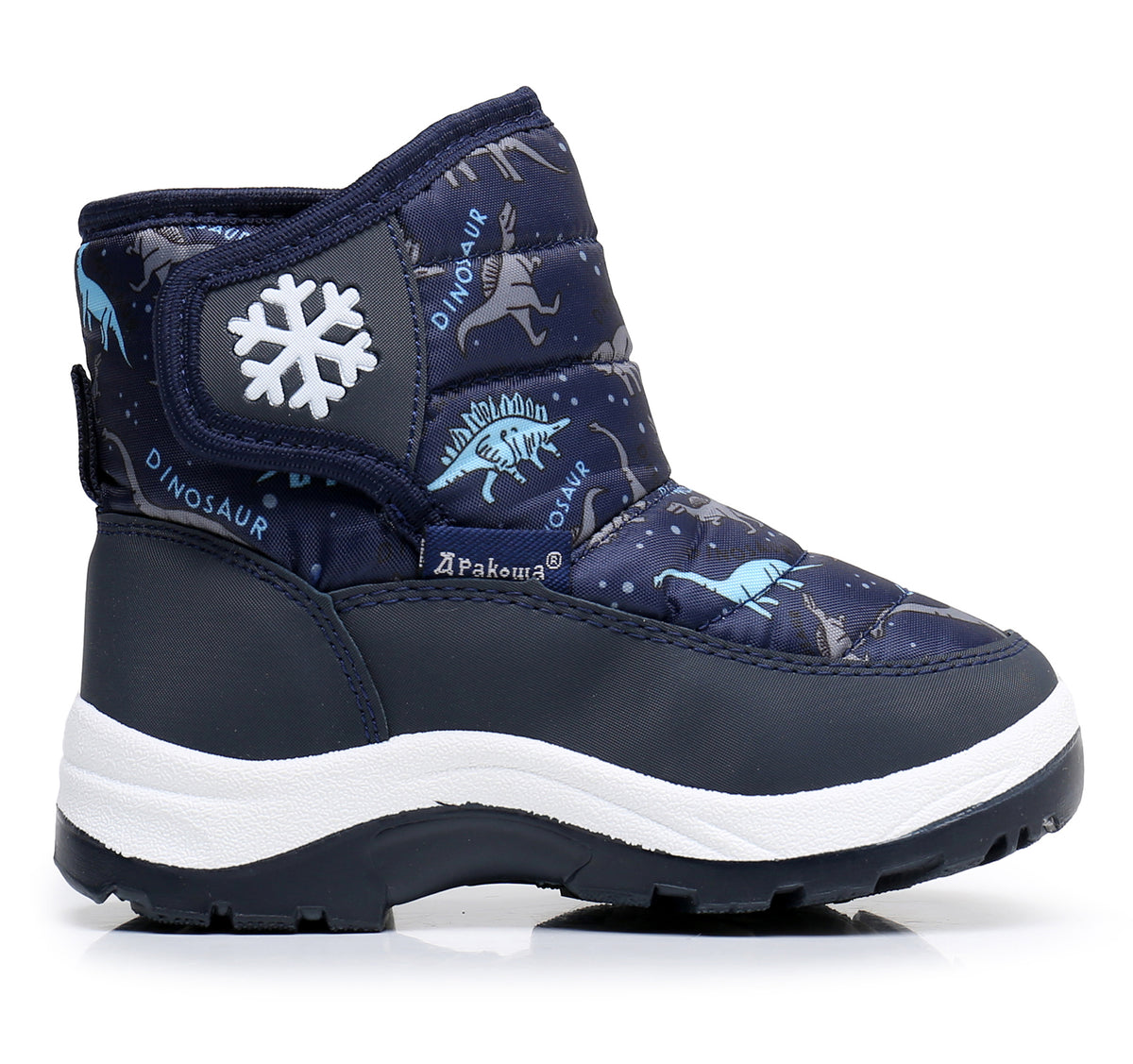 Blikcon Boys Girls Snow Boots Water Resistance Cold Weather Winter Boots-HDL010-NavyDinosaur