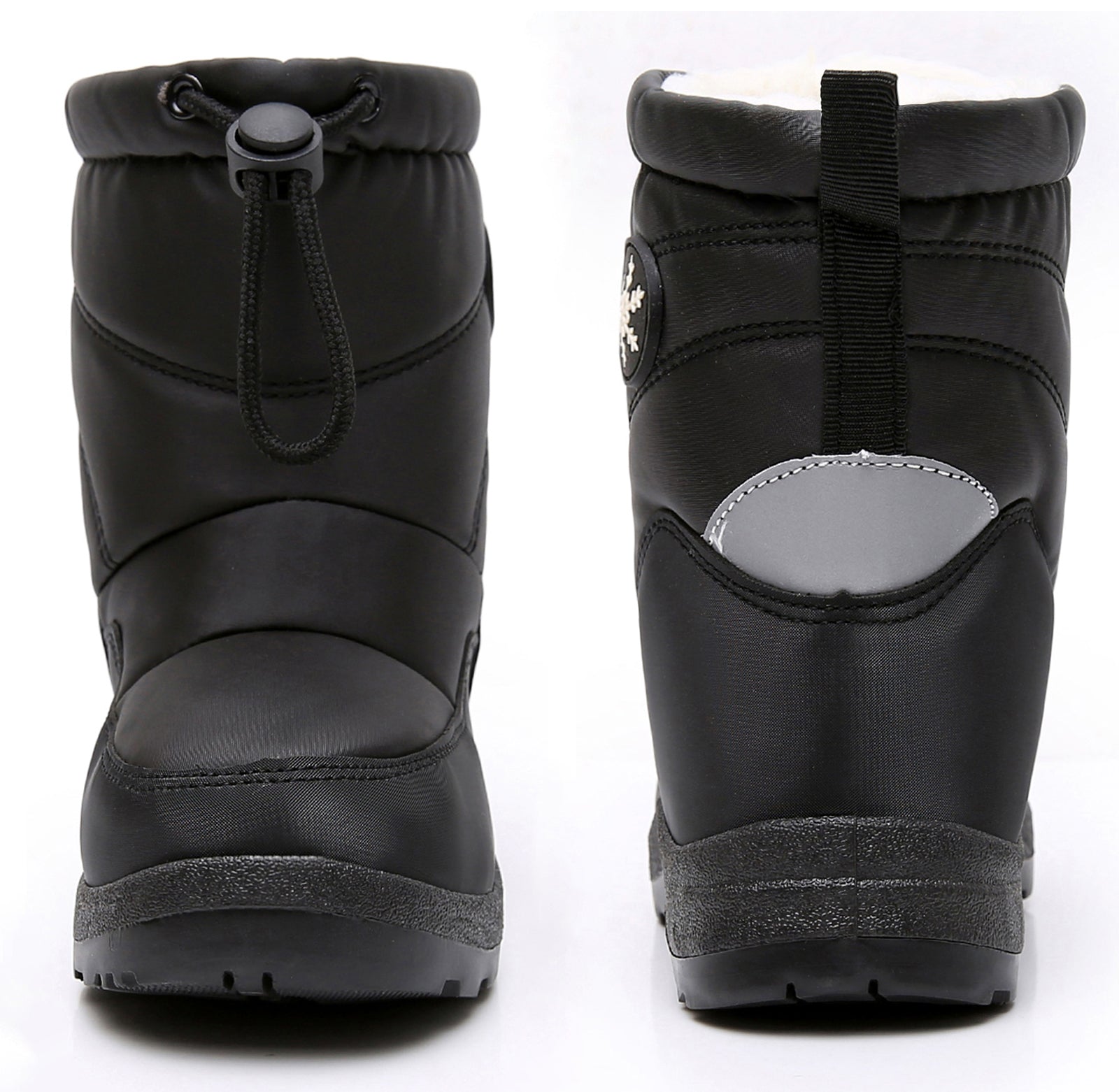 Apakowa Boys Snow Boots Outdoor Cold Weather Winter Boots (Toddler/Little Kid)-HDL011-Black