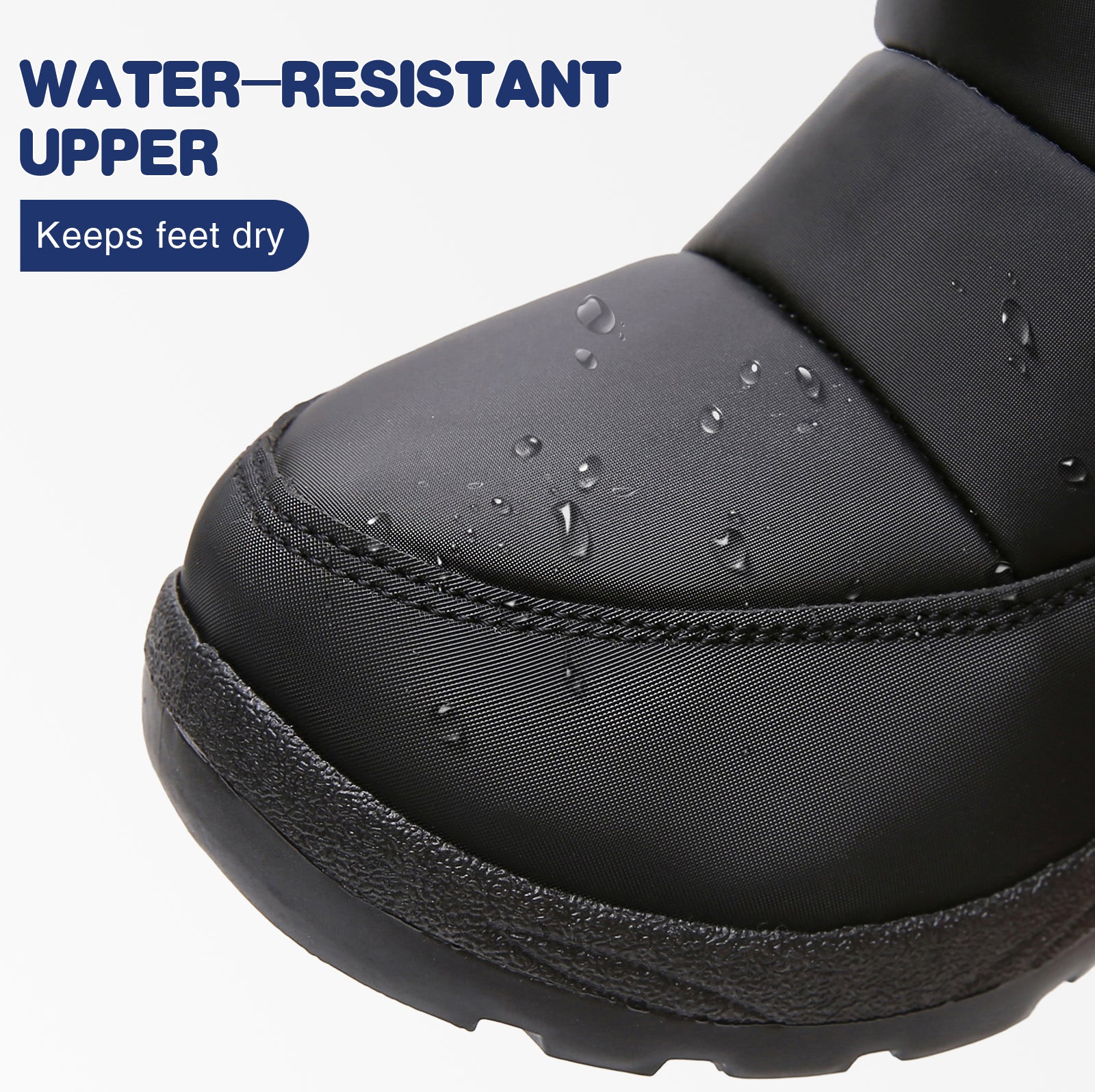 Apakowa Boys Snow Boots Outdoor Cold Weather Winter Boots (Toddler/Little Kid)-HDL011-Black