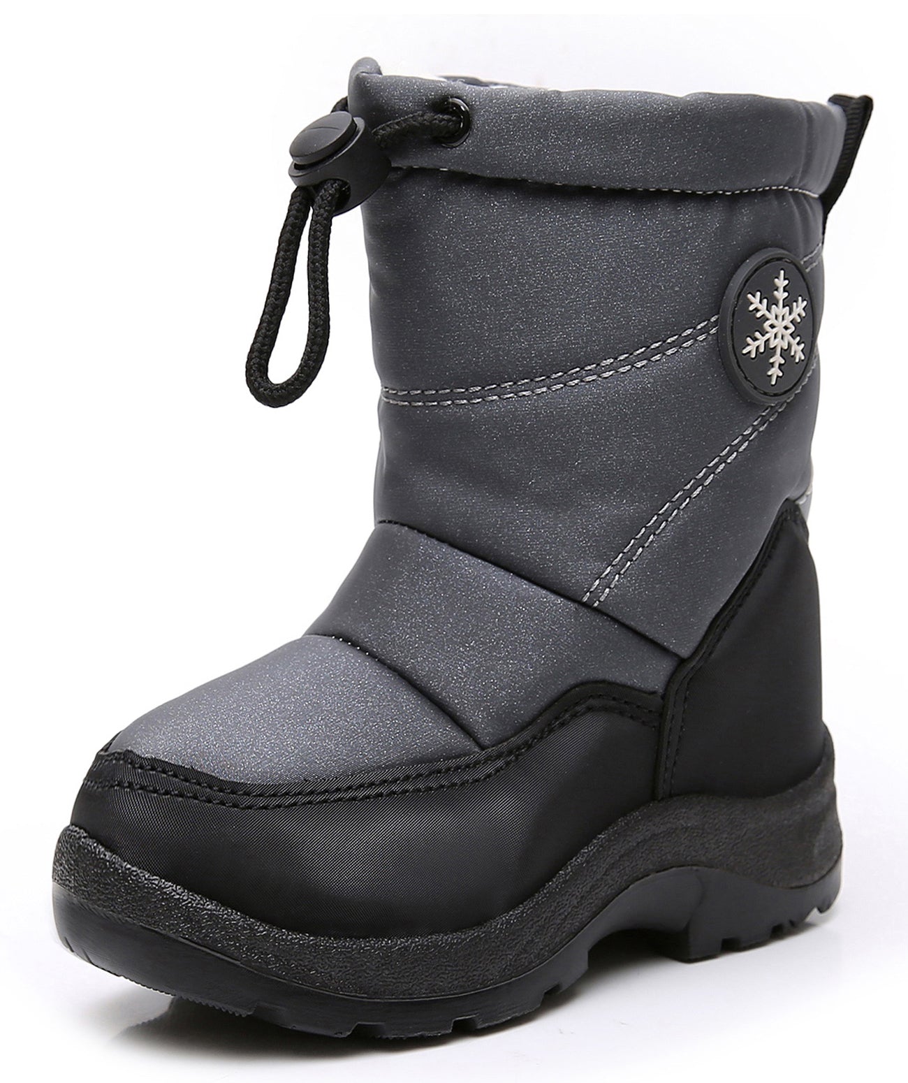 Apakowa Boys Snow Boots Outdoor Cold Weather Winter Boots (Toddler/Little Kid)-HDL011-Gray