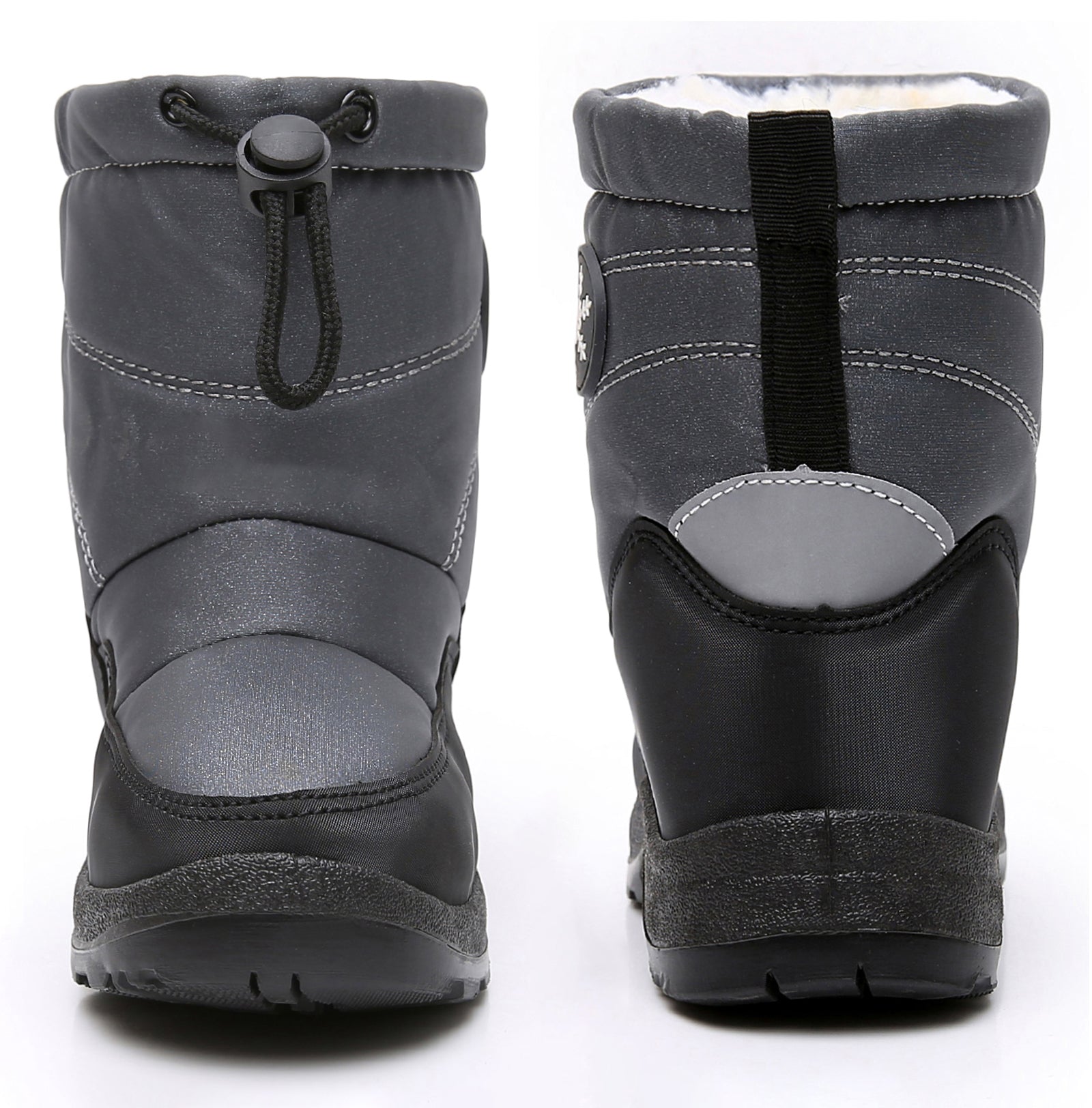 Apakowa Boys Snow Boots Outdoor Cold Weather Winter Boots (Toddler/Little Kid)-HDL011-Gray