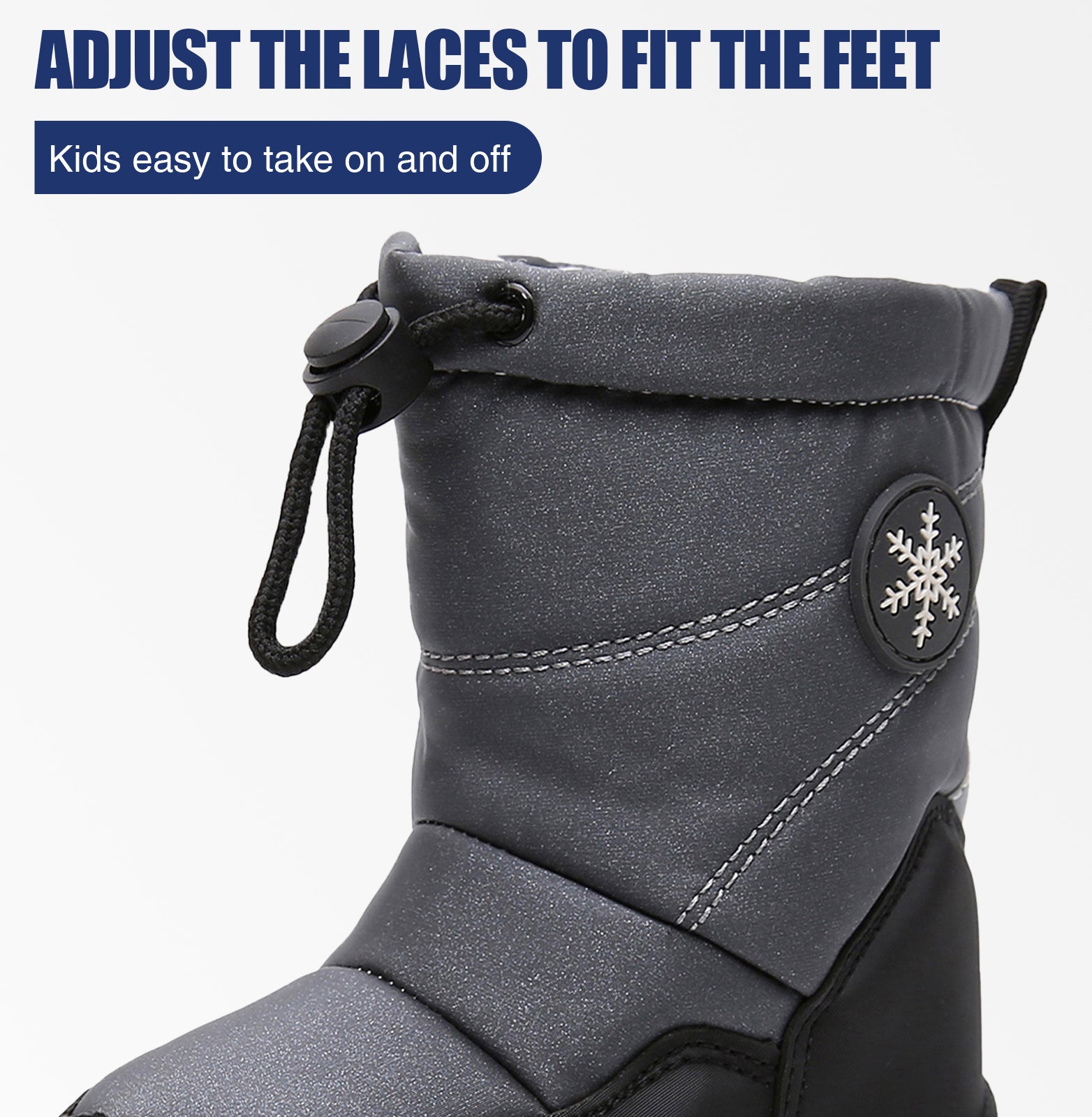 Apakowa Boys Snow Boots Outdoor Cold Weather Winter Boots (Toddler/Little Kid)-HDL011-Gray