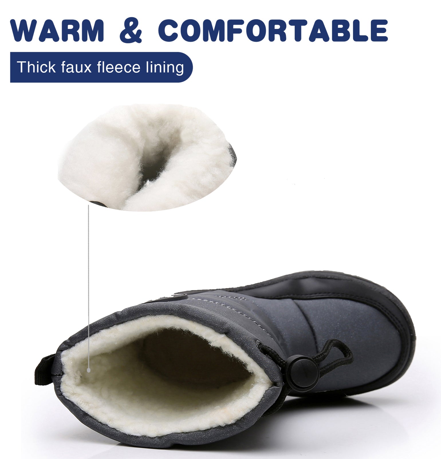 Apakowa Boys Snow Boots Outdoor Cold Weather Winter Boots (Toddler/Little Kid)-HDL011-Gray