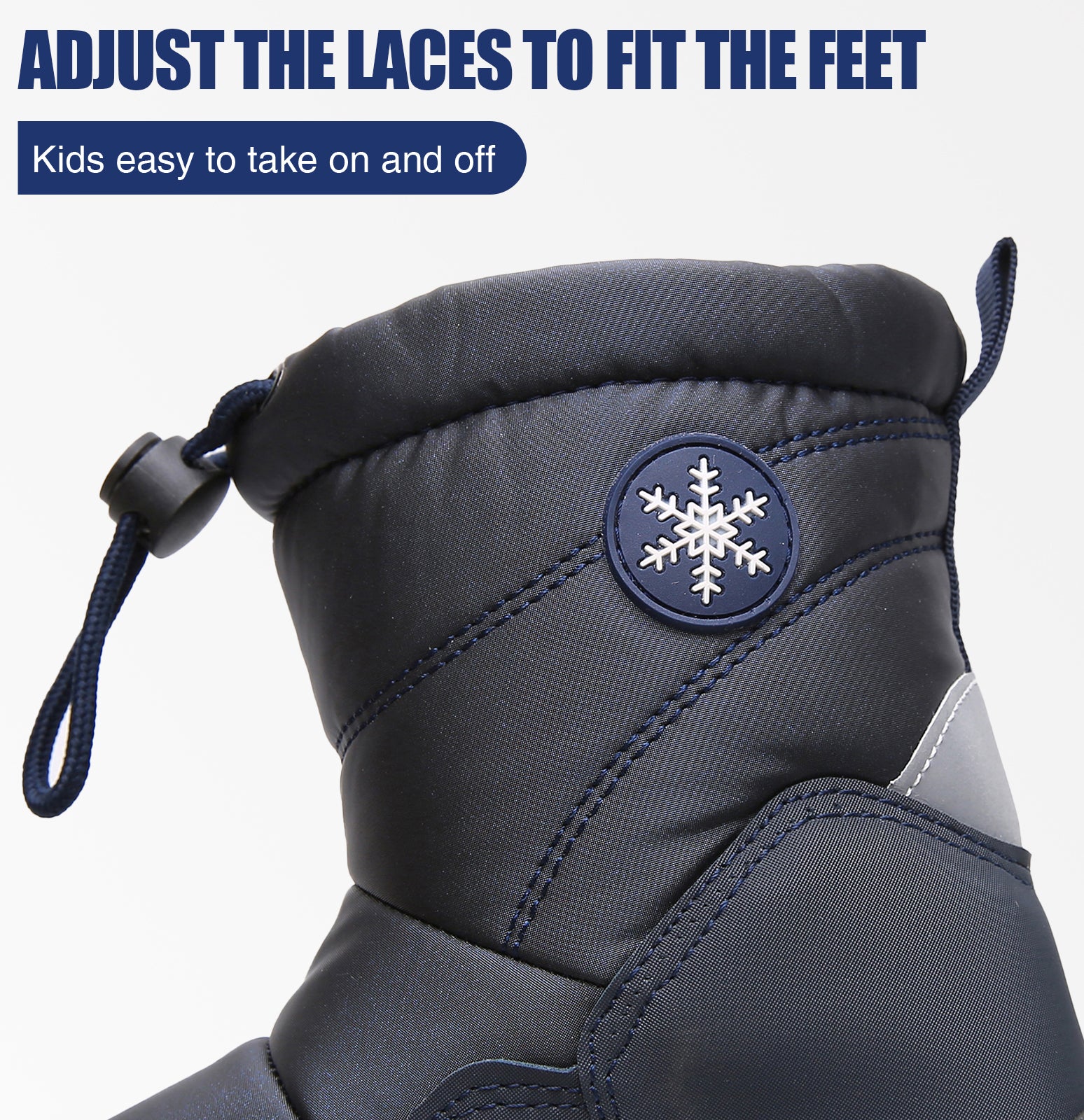 Apakowa Boys Snow Boots Outdoor Cold Weather Winter Boots (Toddler/Little Kid)-HDL011-Navy