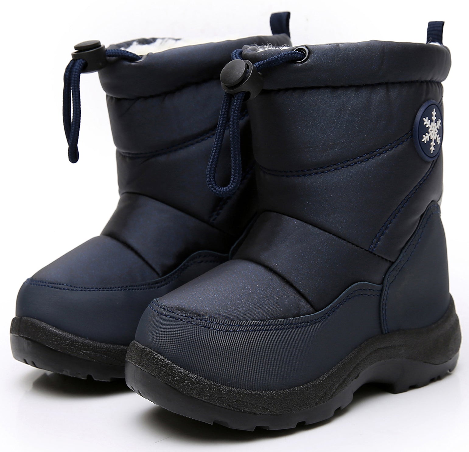 Apakowa Boys Snow Boots Outdoor Cold Weather Winter Boots (Toddler/Little Kid)-HDL011-Navy
