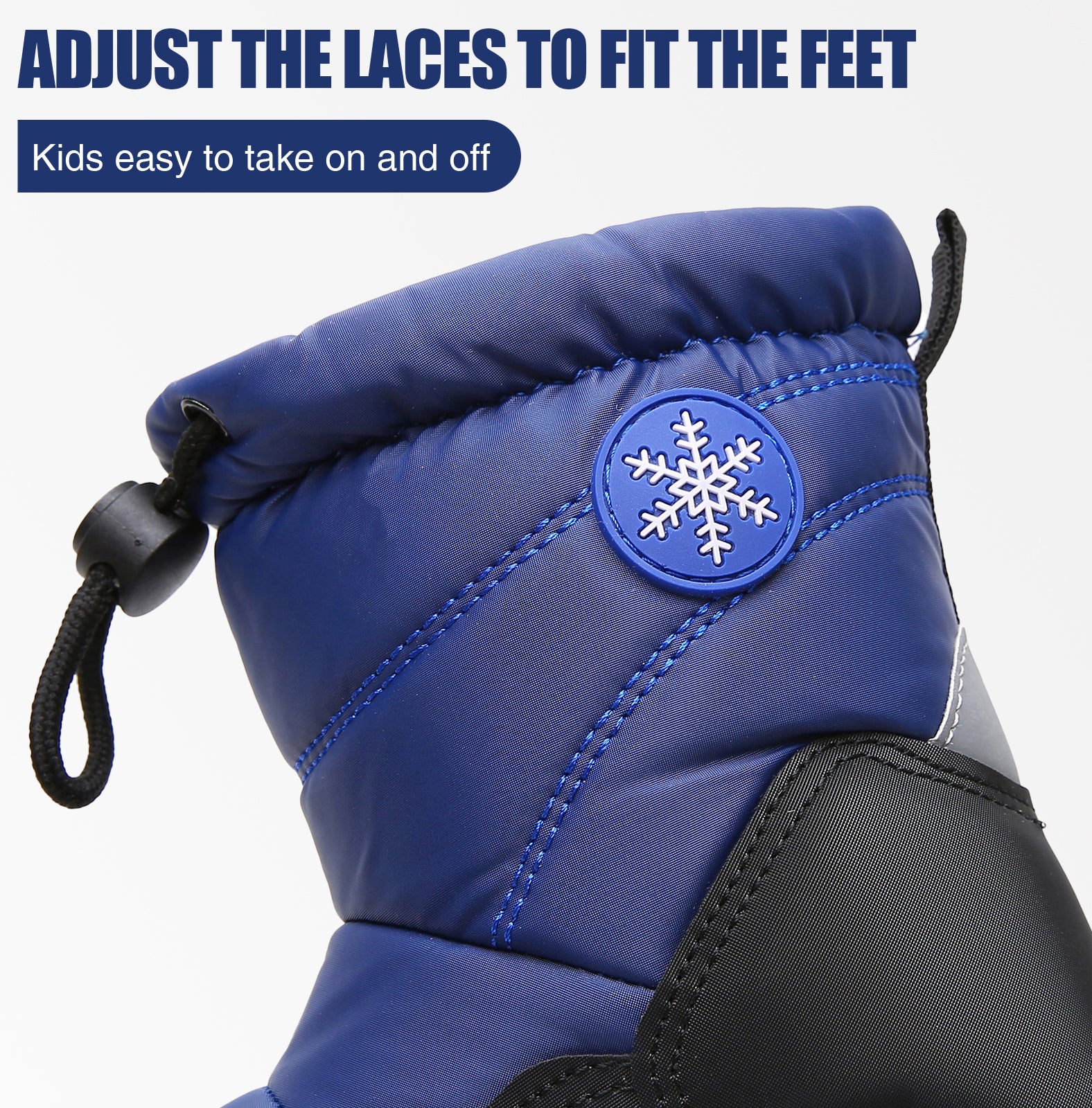 Apakowa Boys Snow Boots Outdoor Cold Weather Winter Boots (Toddler/Little Kid)-HDL011-Rblue