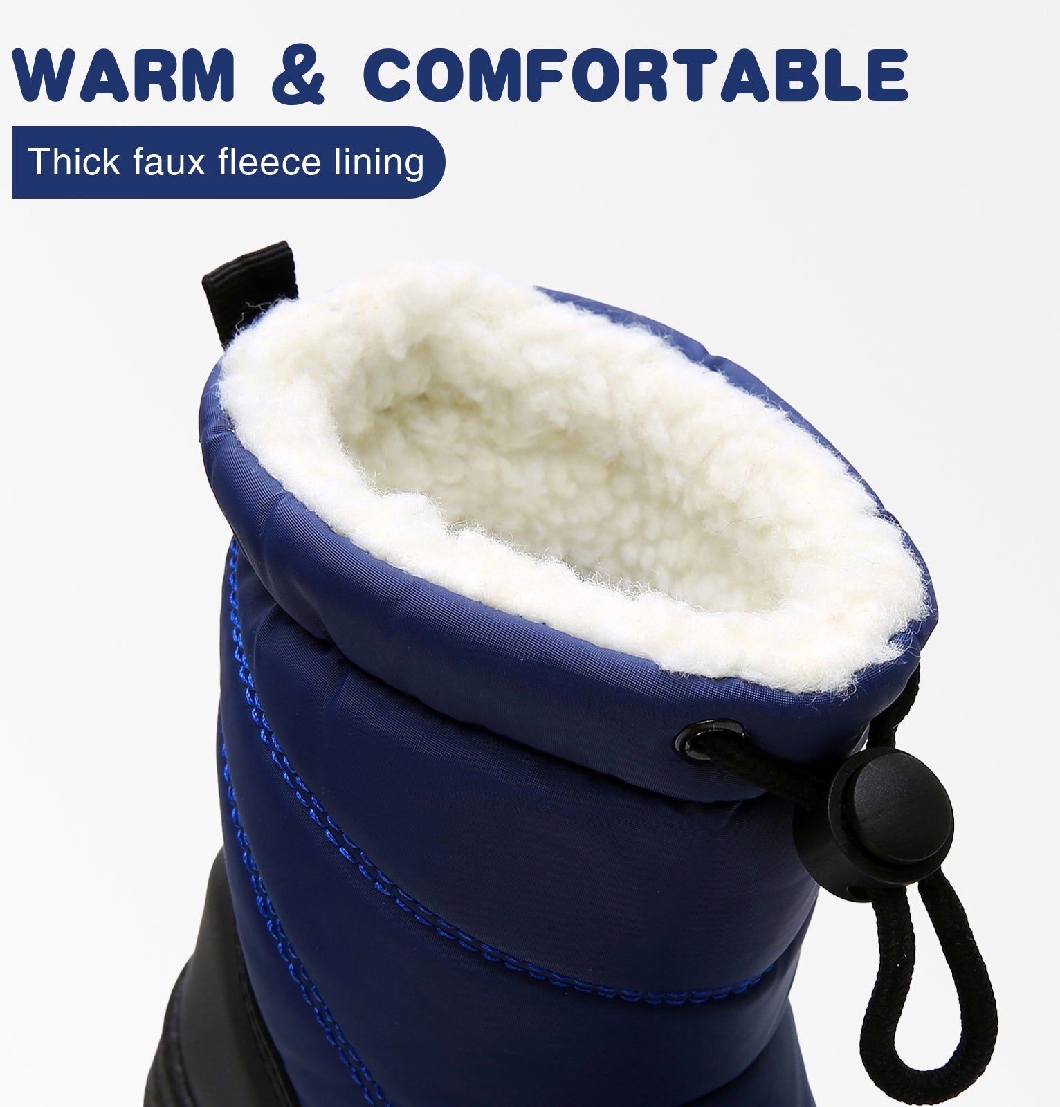 Apakowa Boys Snow Boots Outdoor Cold Weather Winter Boots (Toddler/Little Kid)-HDL011-Rblue