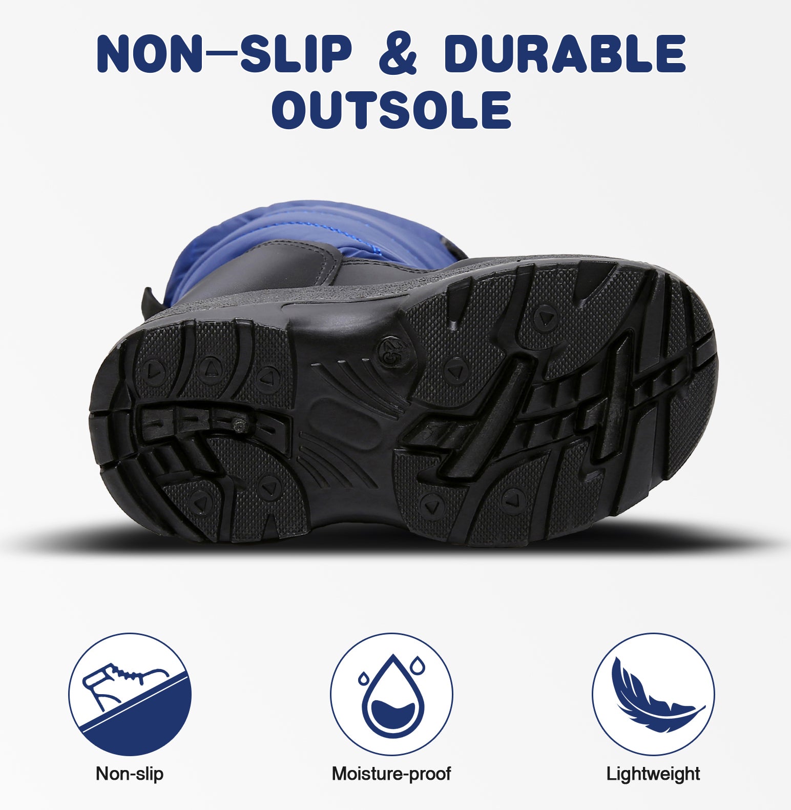 Apakowa Boys Snow Boots Outdoor Cold Weather Winter Boots (Toddler/Little Kid)-HDL011-Rblue