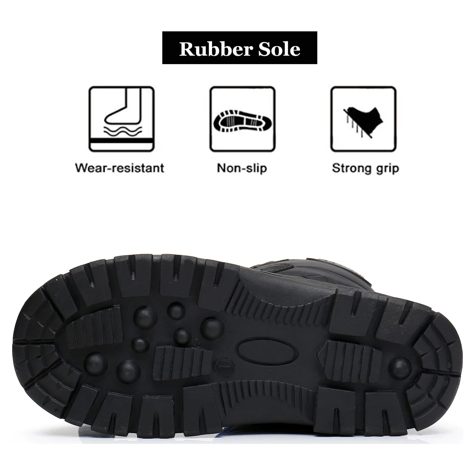 Apakowa Kids Boys Winter Snow Boots Insulated Watetproof Boys Winter Boots(Little Kid/Big Kid)-HDL019-Black/Blue