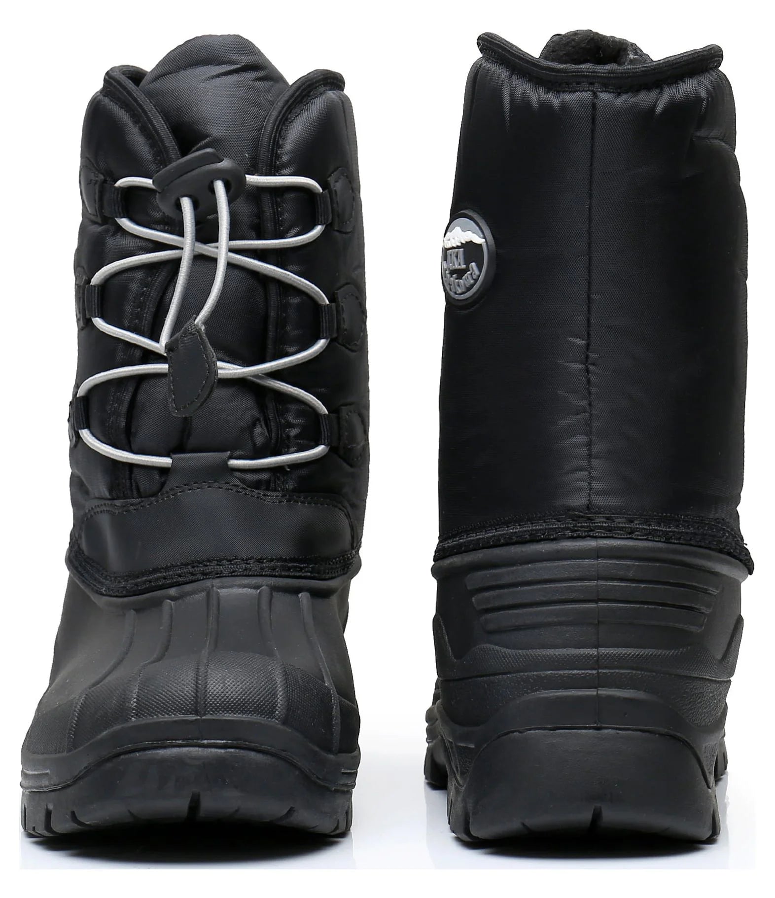 Apakowa Kids Boys Winter Snow Boots Insulated Watetproof Boys Winter Boots(Little Kid/Big Kid)-HDL019-Black/Grey