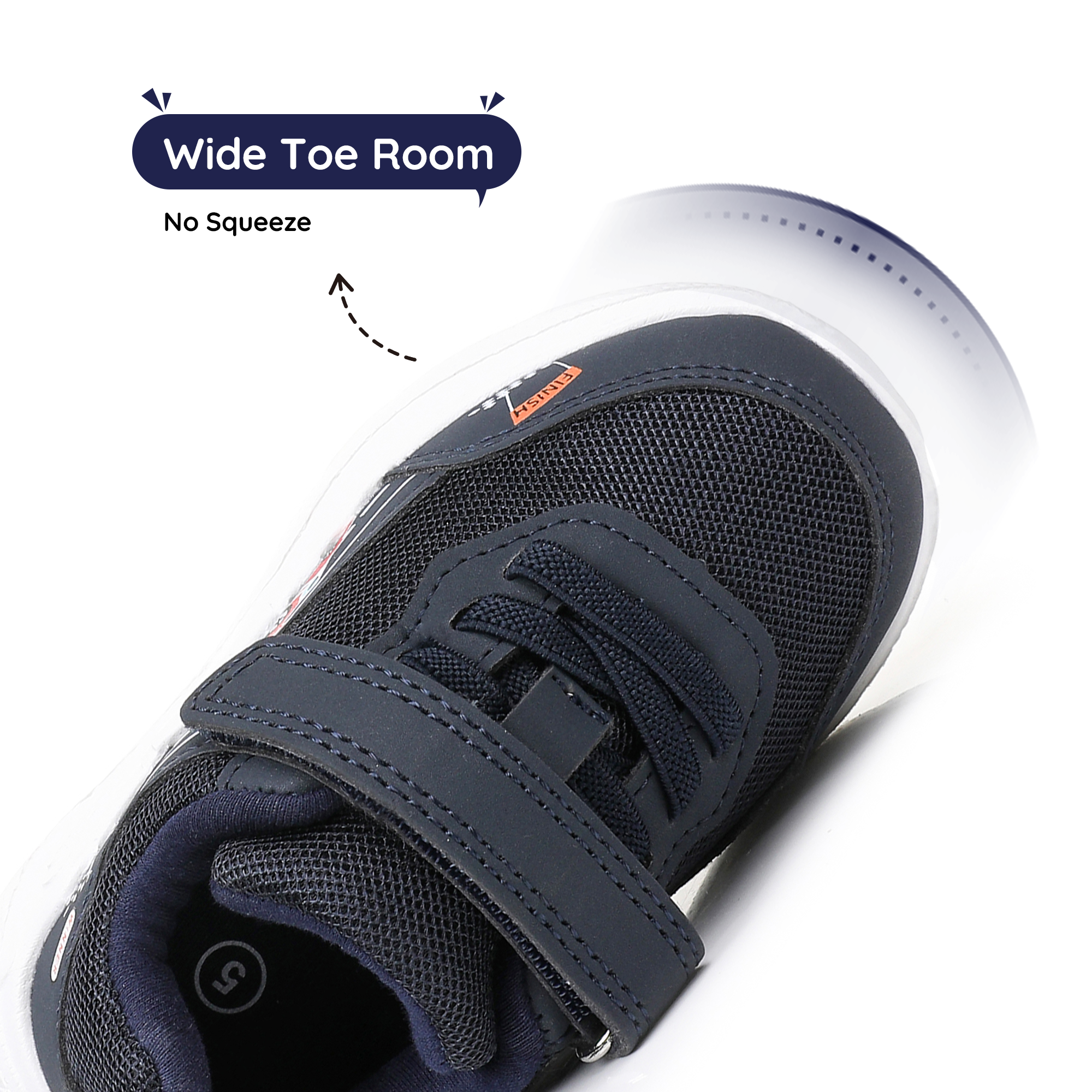Apakowa Infant & Toddler Boys Girls Sneakers – Breathable Mesh First Walker Shoes with Adjustable Strap or Elastic Laces, Lightweight Non-Slip Athletic Shoes for Early Walkers (6-24 Months)-RF528-Navy