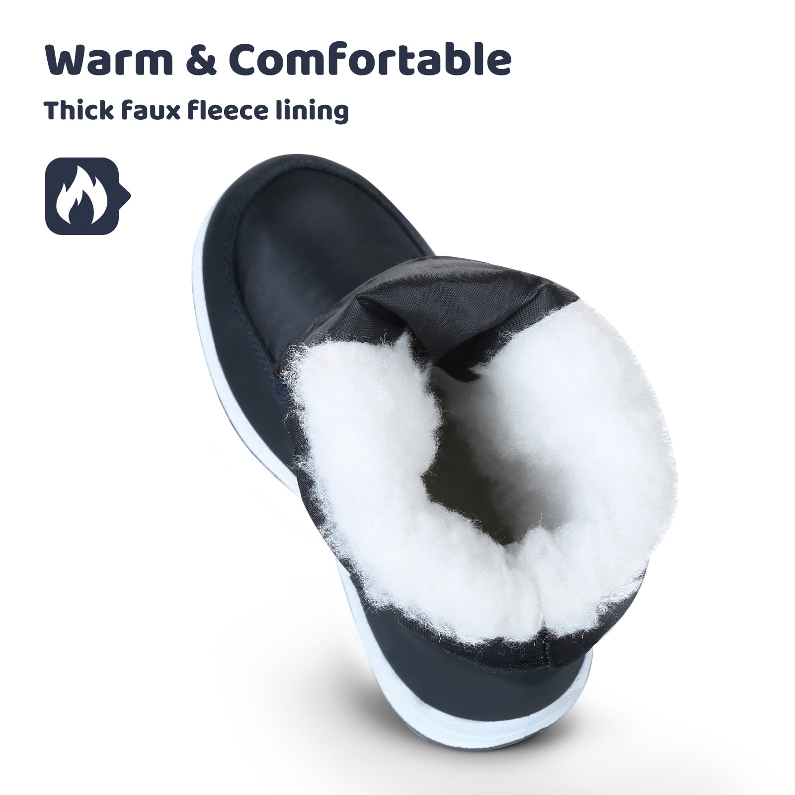 Apakowa Boys Water Resistance Snow Boots for Toddler/Little Kid-FXJFSZK-HDL020-Navy