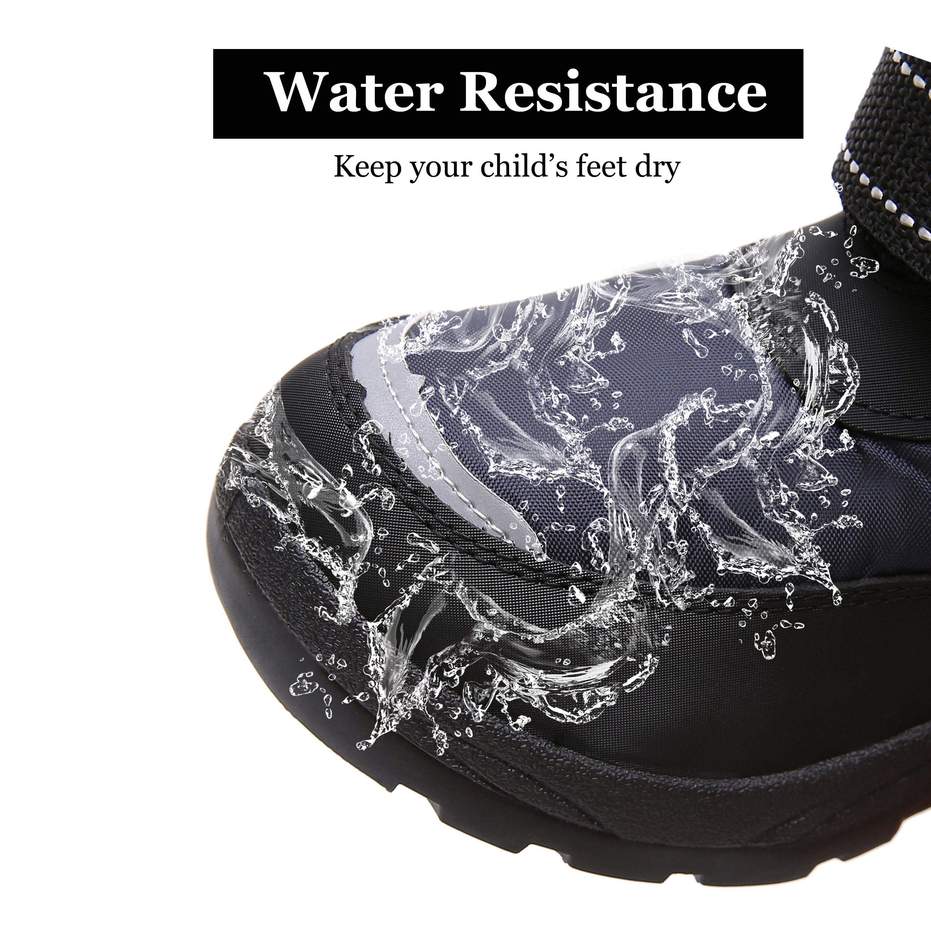 Apakowa Kids Boys Snow Boots Winter Waterproof Slip Resistant Cold Weather Boots (Toddler/Little Kid/Big Kid)-HDL018-Navy