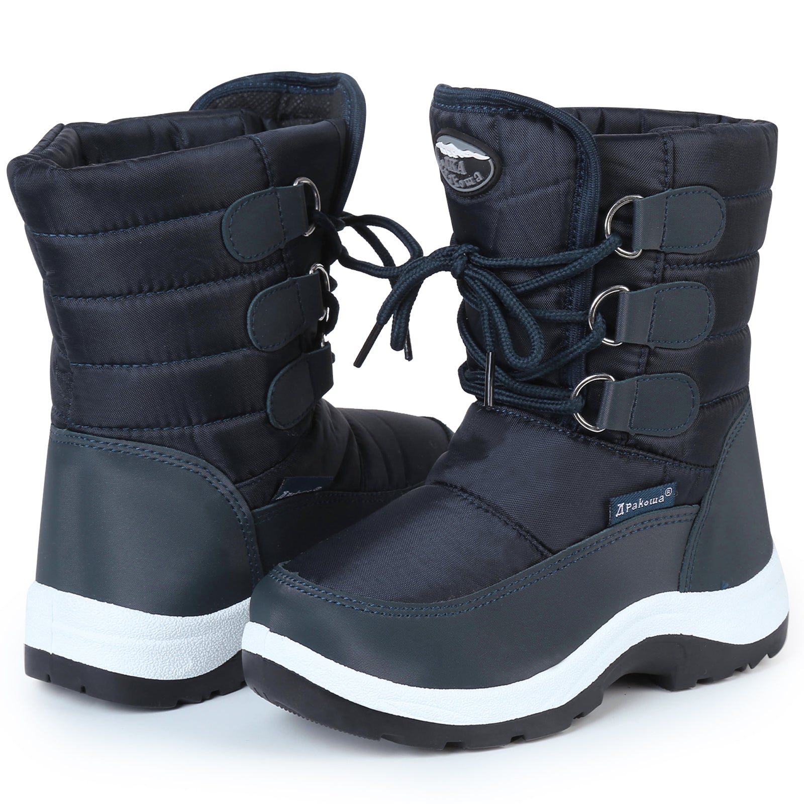 Apakowa Boys Water Resistance Snow Boots for Toddler/Little Kid-FXJFSZK-HDL020-Navy