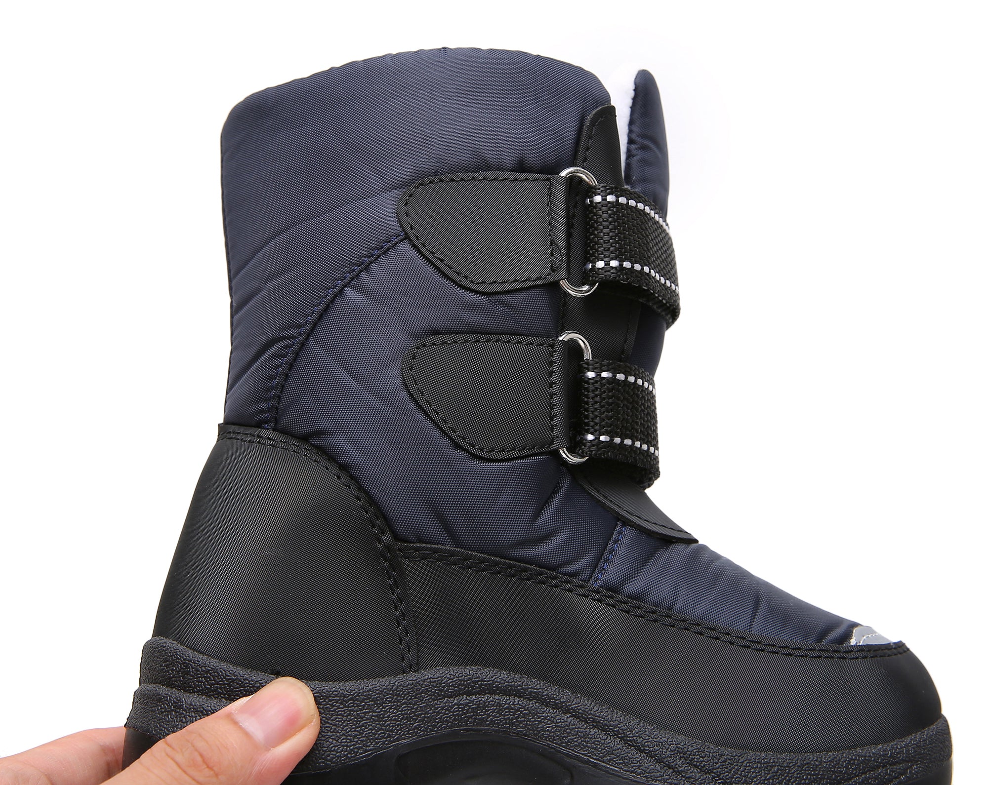 Apakowa Kids Boys Snow Boots Winter Waterproof Slip Resistant Cold Weather Boots (Toddler/Little Kid/Big Kid)-HDL018-Navy