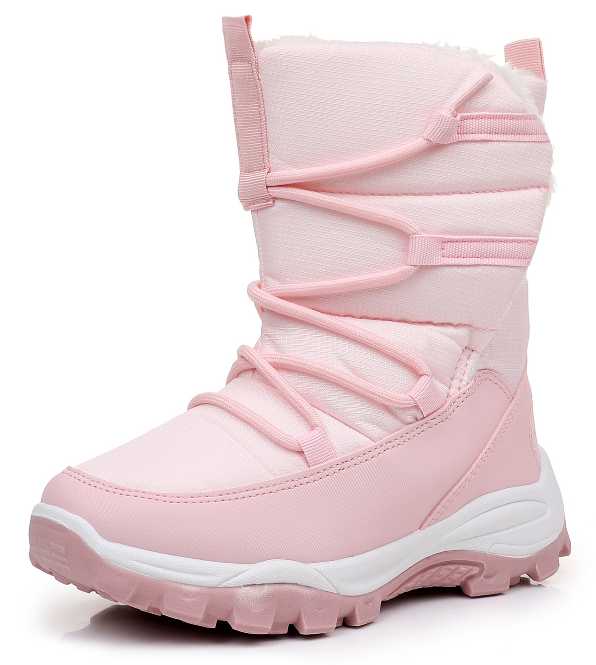 Blikcon Girls Snow Boots Water-Resistant Slip Resistant Warm Winter Shoes (Little Kid/Big Kid)-H0823-Pink