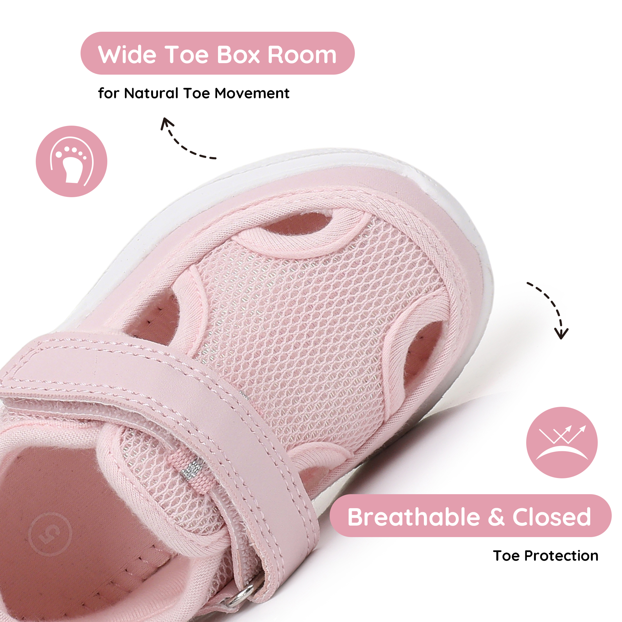 Blikcon Infant & Toddler Boys and Girls Closed-Toe Sandals – Breathable Mesh First Walker Shoes with Adjustable Strap, Lightweight Non-Slip Summer Shoes for 6–24 Months