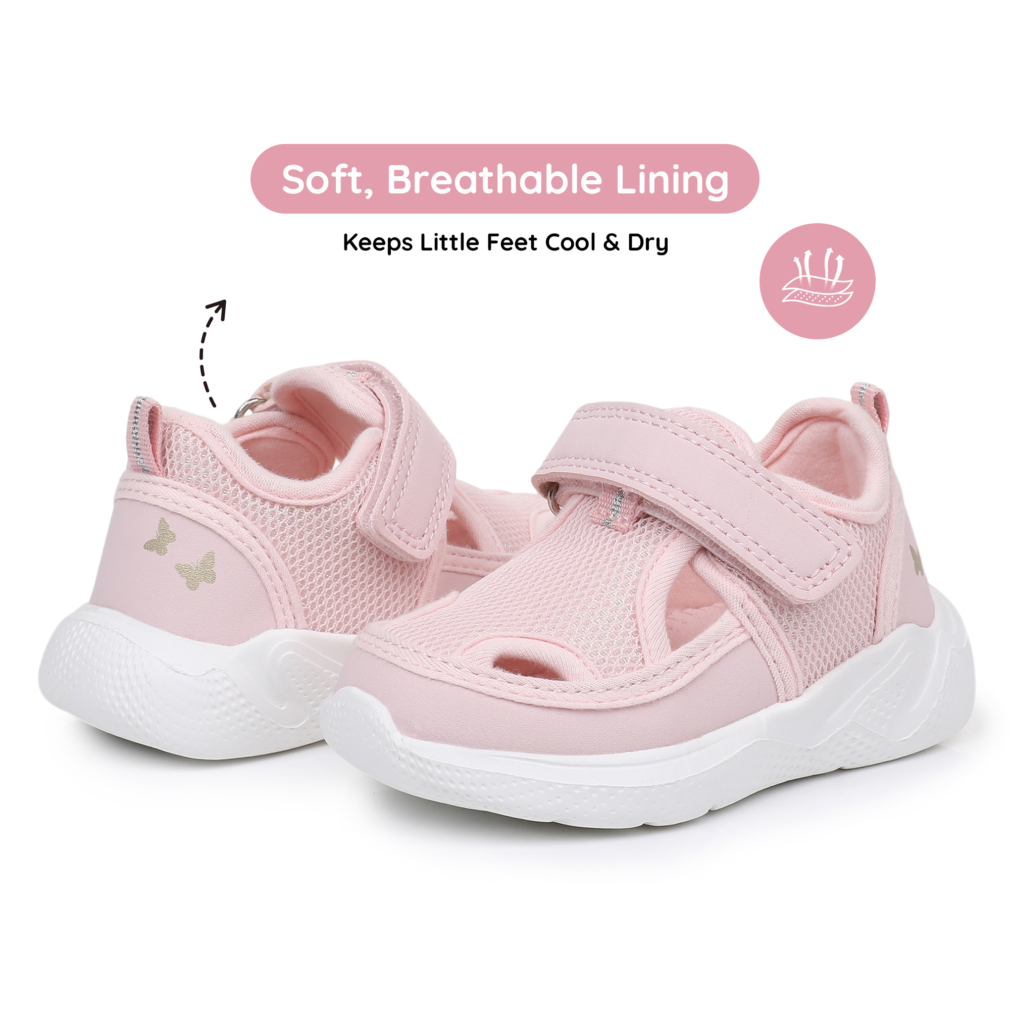 Blikcon Infant & Toddler Boys and Girls Closed-Toe Sandals – Breathable Mesh First Walker Shoes with Adjustable Strap, Lightweight Non-Slip Summer Shoes for 6–24 Months
