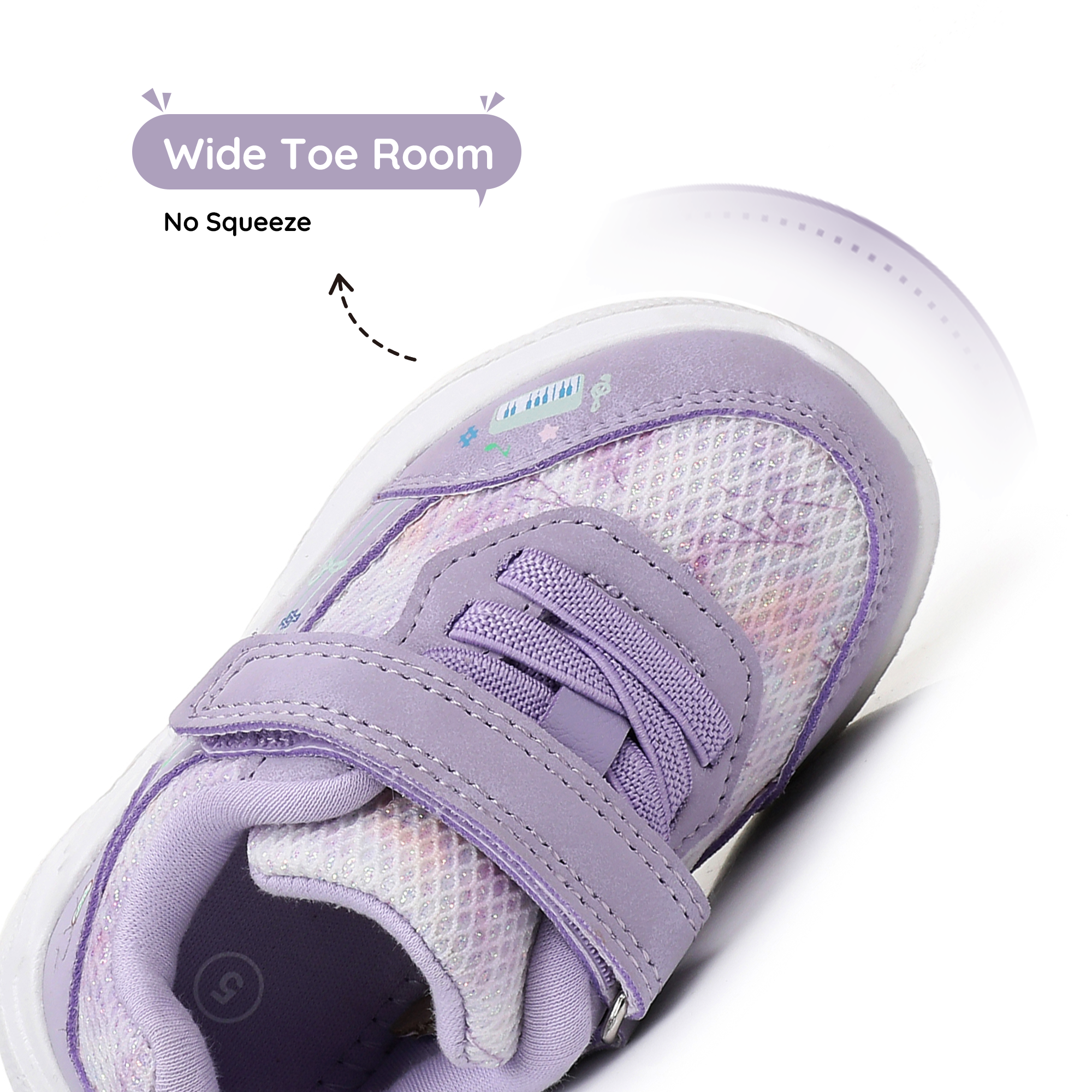 Apakowa Infant & Toddler Boys Girls Sneakers – Breathable Mesh First Walker Shoes with Adjustable Strap or Elastic Laces, Lightweight Non-Slip Athletic Shoes for Early Walkers (6-24 Months)-RF528-Purple