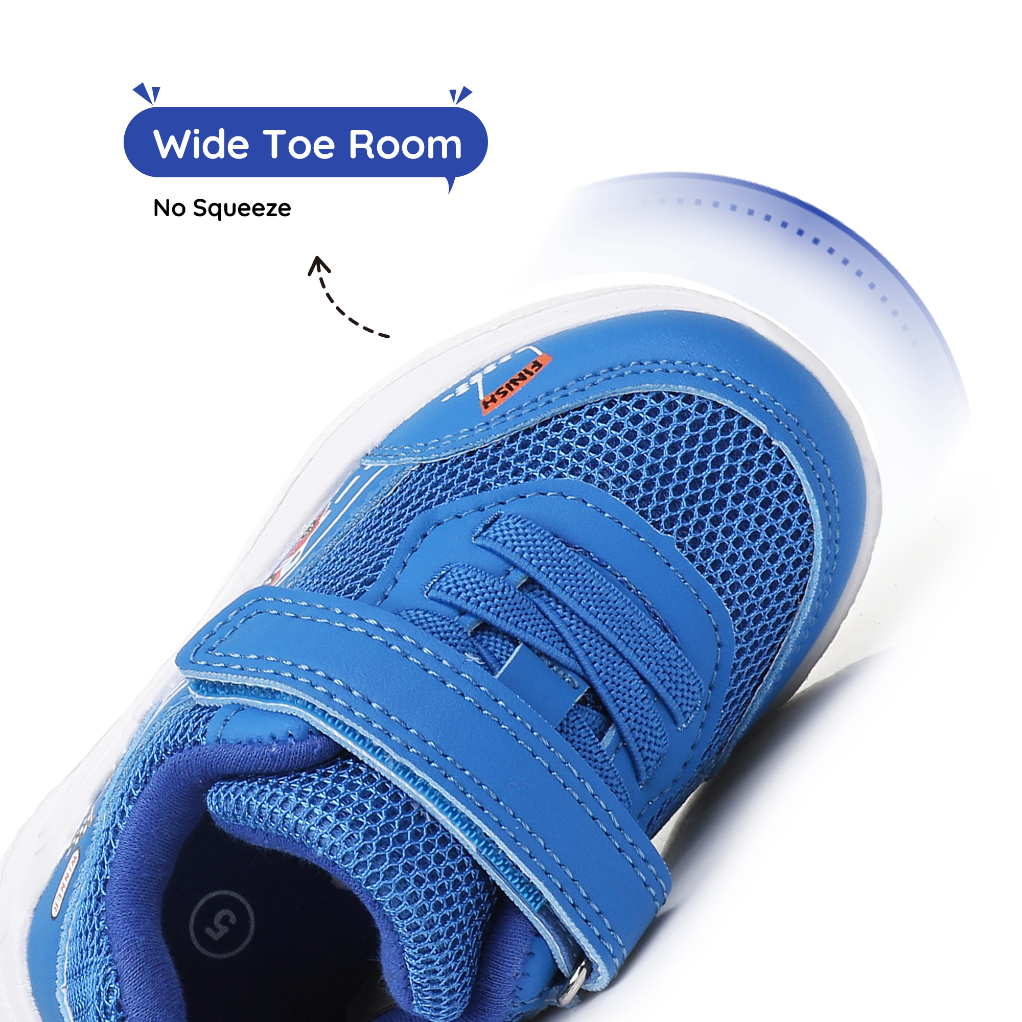 Apakowa Infant & Toddler Boys Girls Sneakers – Breathable Mesh First Walker Shoes with Adjustable Strap or Elastic Laces, Lightweight Non-Slip Athletic Shoes for Early Walkers (6-24 Months)-RF528-Rblue